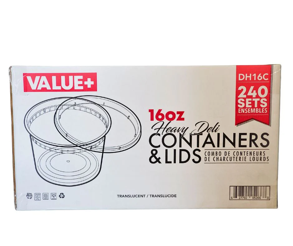 Value+ - 16oz Round Deli Container w/Lids - Image 4