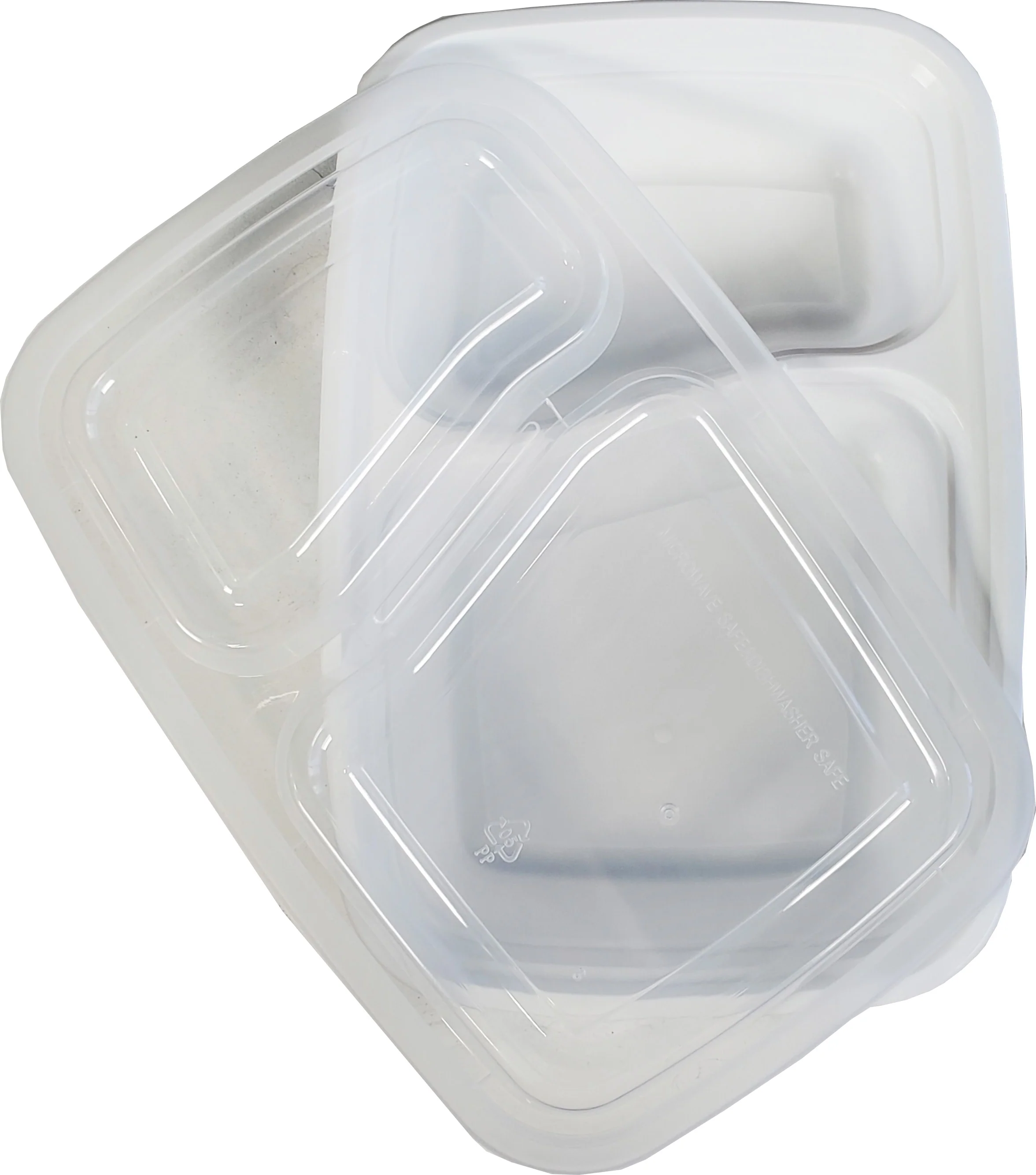 Value+ - 24oz 2 Compartment Rectangle Container - White - Image 3