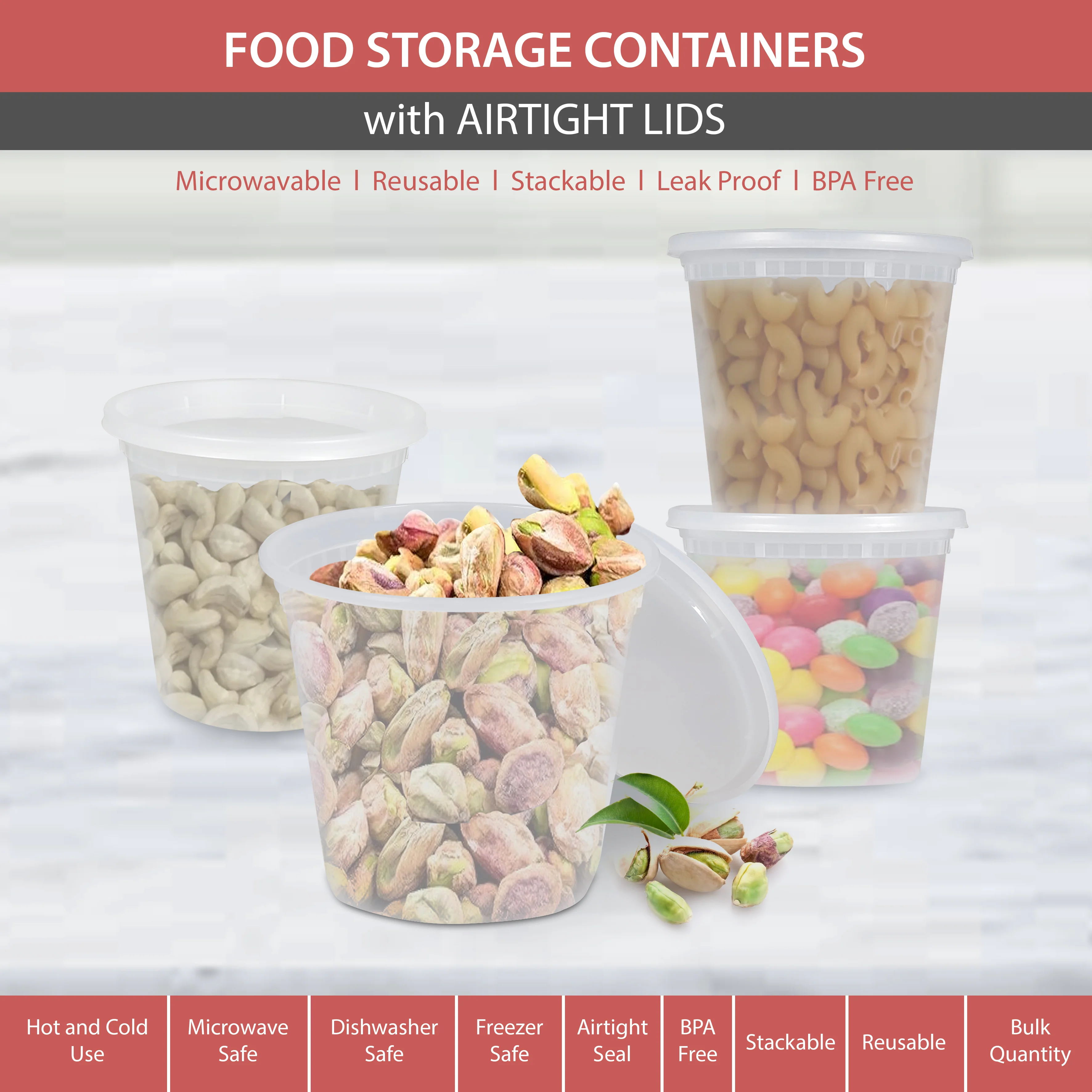 Value+ - 24oz Round Deli Container w/Lids - Image 3