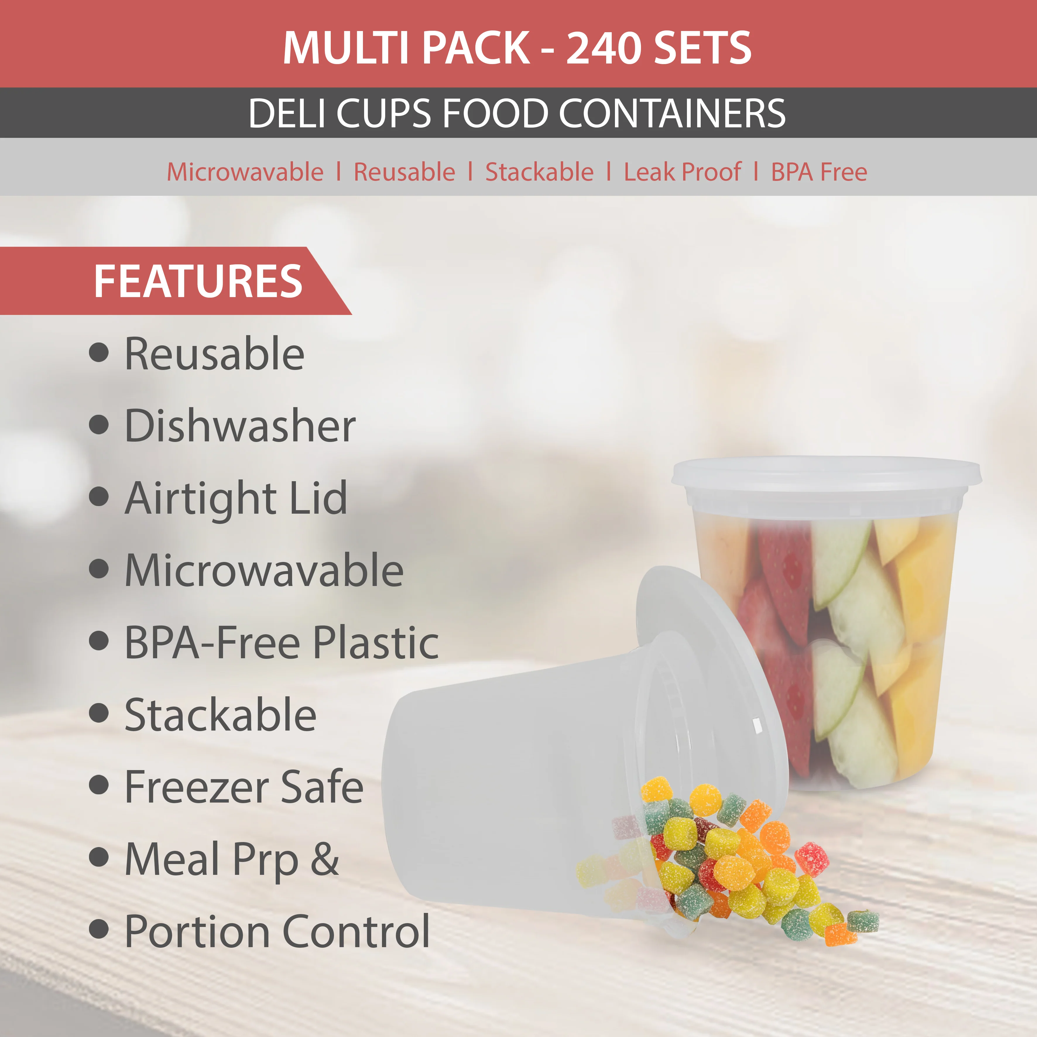 Value+ - 24oz Round Deli Container w/Lids - Image 9