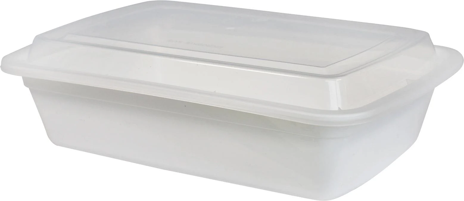 Value+ - 28oz Rectangle Plastic Container - White - Retail Pack - Image 2