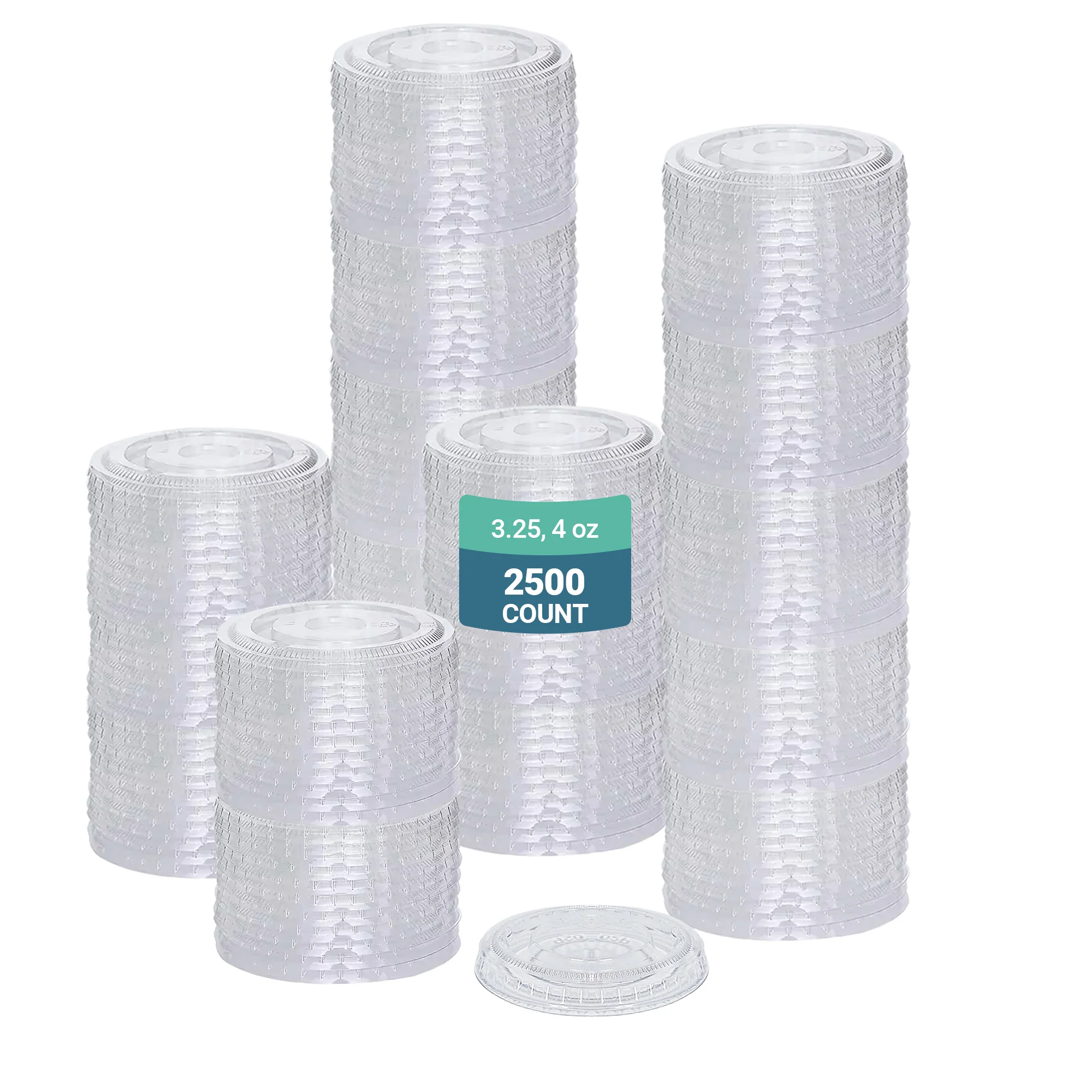 Value+ - 3.25oz-4oz PET Flat Portion Cup Lids - PC400L - 74mm - Image 8