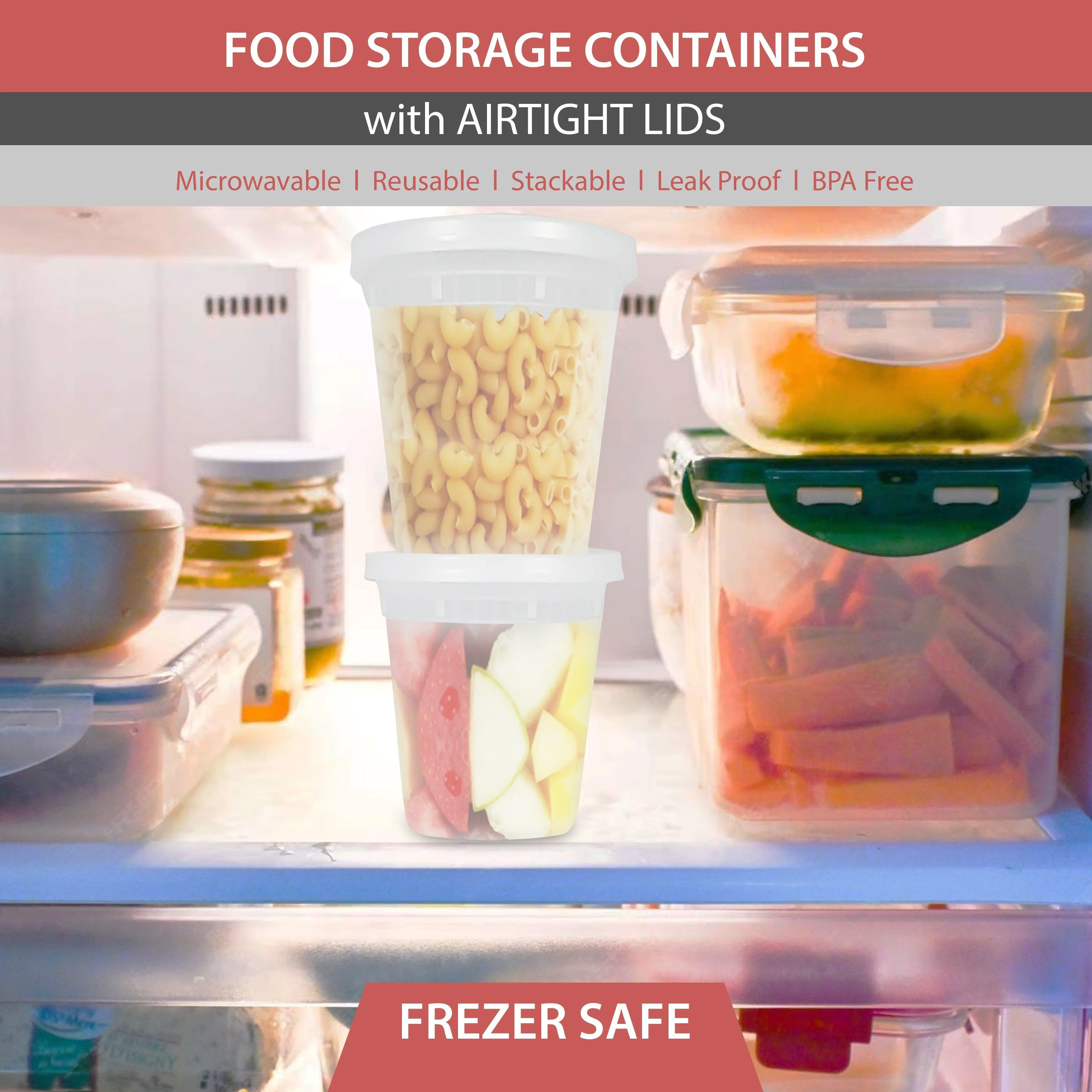 Value+ - 32oz Round Deli Container w/Lids - Image 7