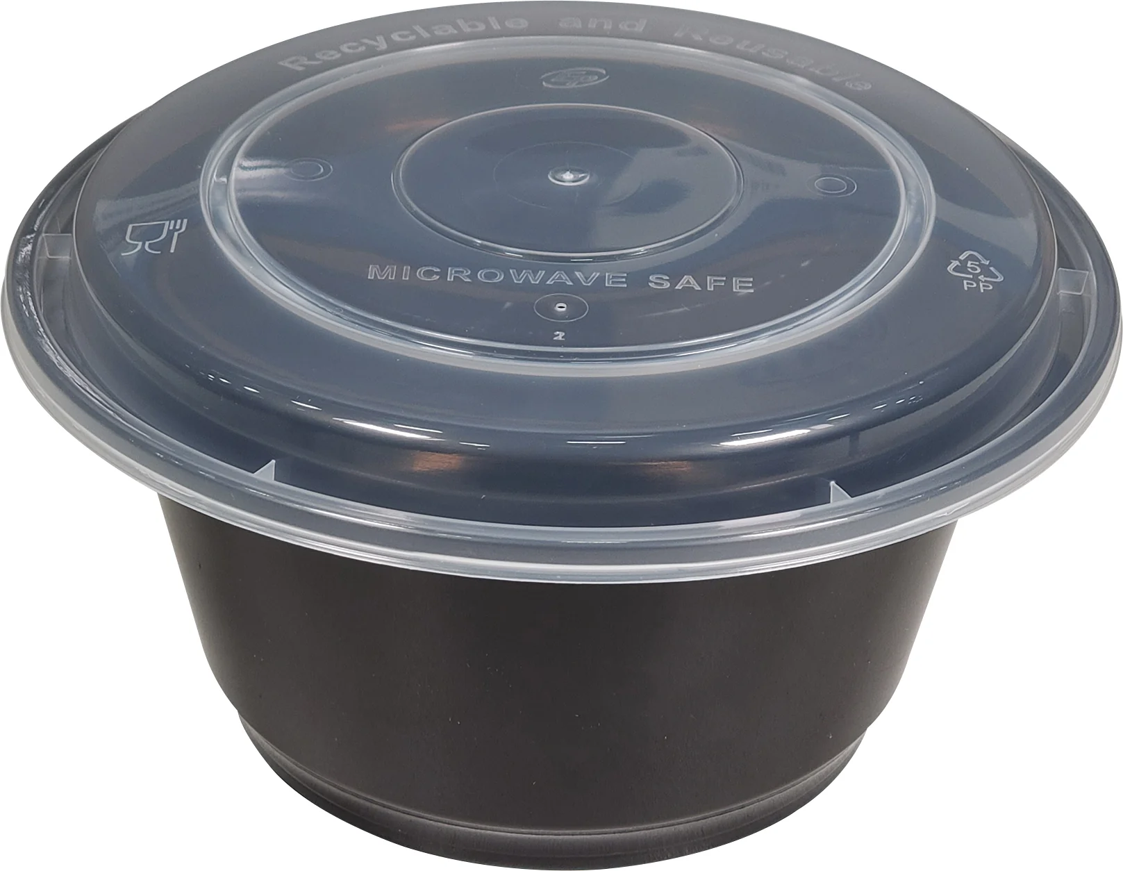 Rhino - Heavy 28oz Rectangular Combo Container - Black - Image 3