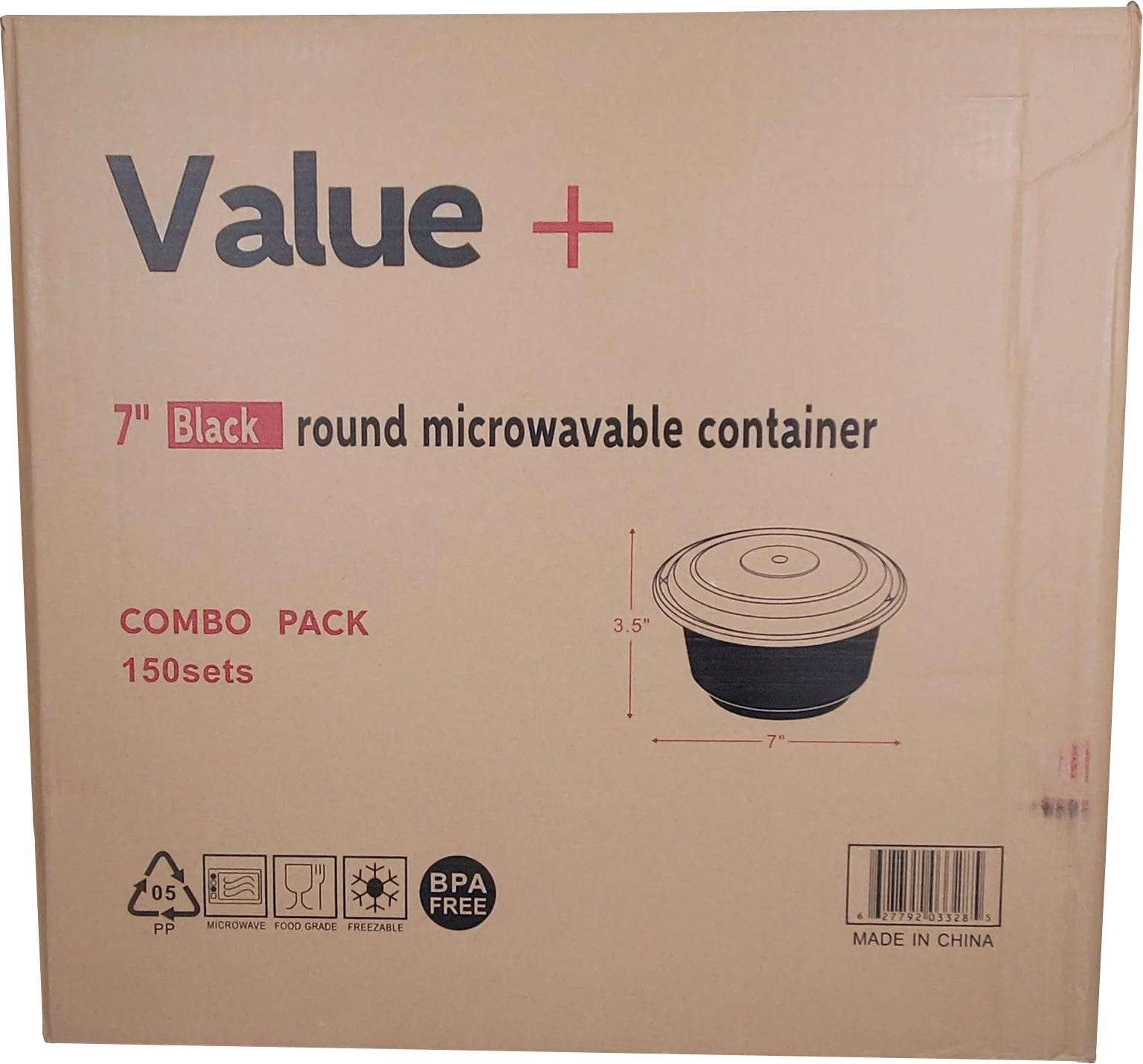 Rhino - Heavy 28oz Rectangular Combo Container - Black - Image 4