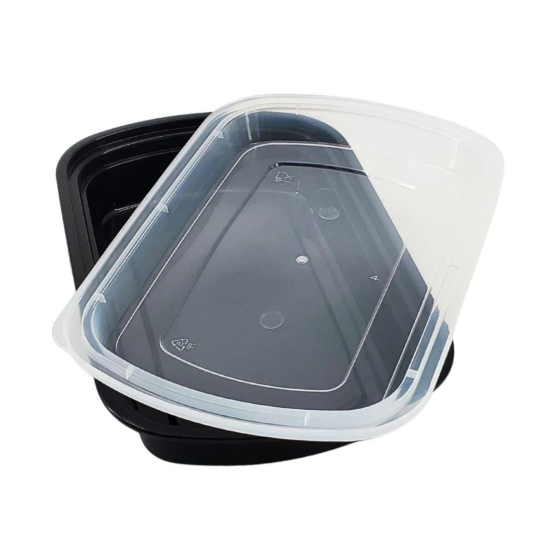 Rhino - Heavy 24oz Rectangular Combo Container - BLACK - Image 2
