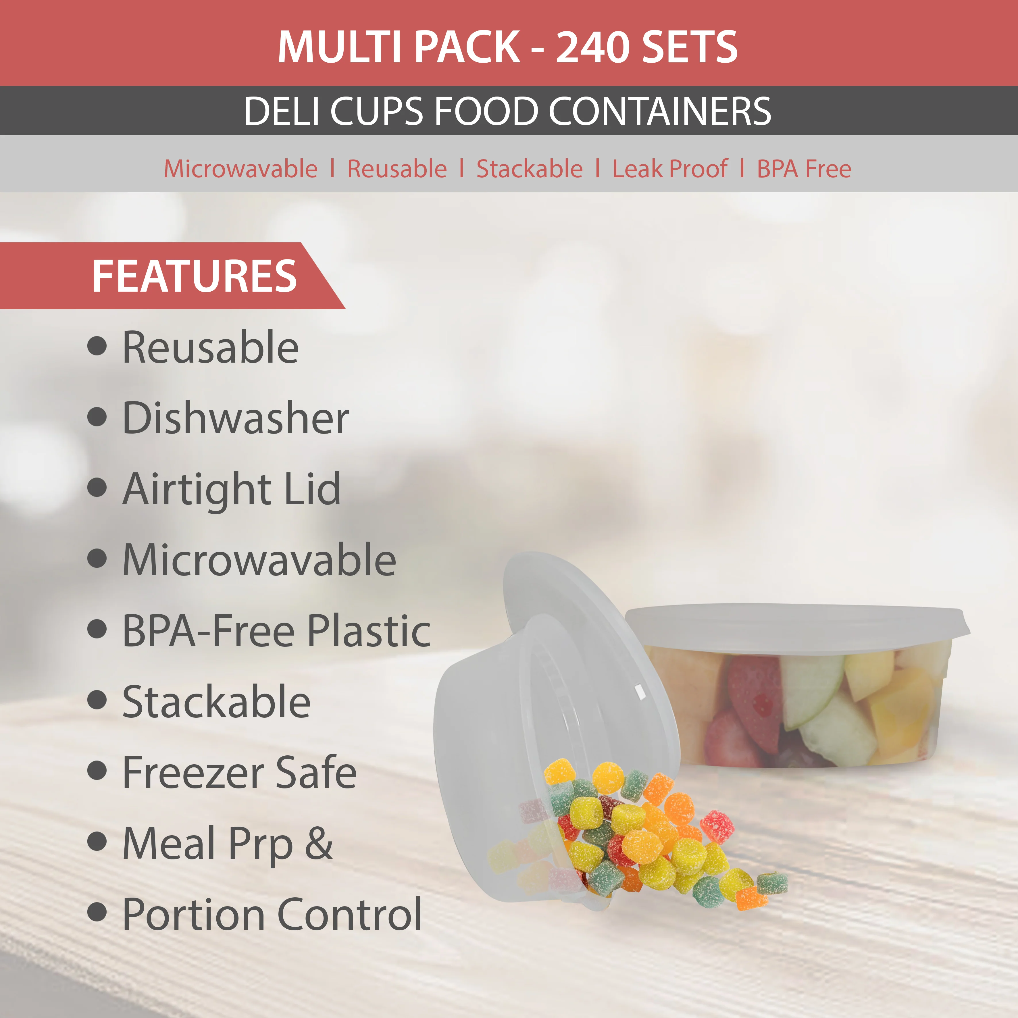 Value+ - 8oz Round Deli Container w/Lids - Image 5