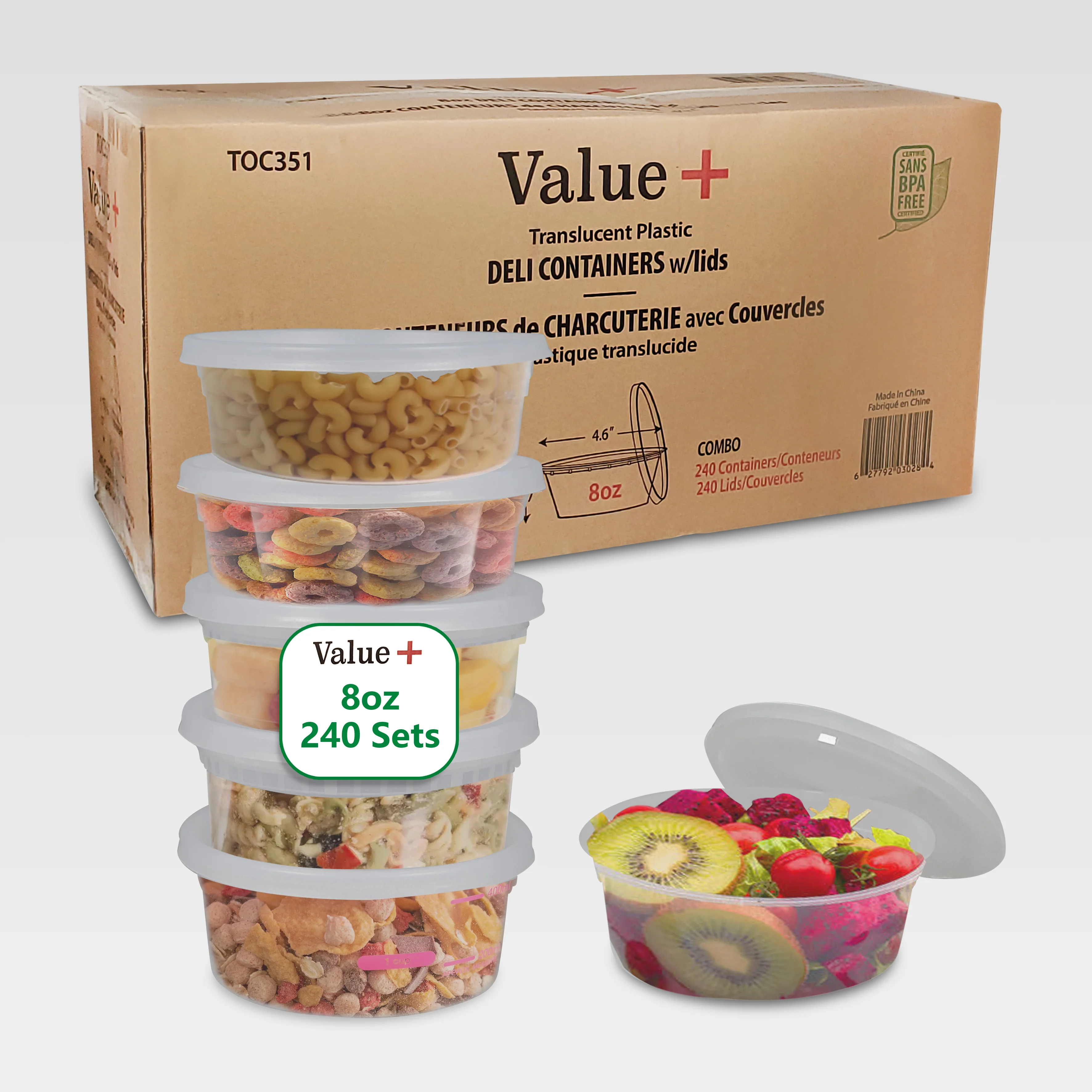 Value+ - 8oz Round Deli Container w/Lids - Image 6