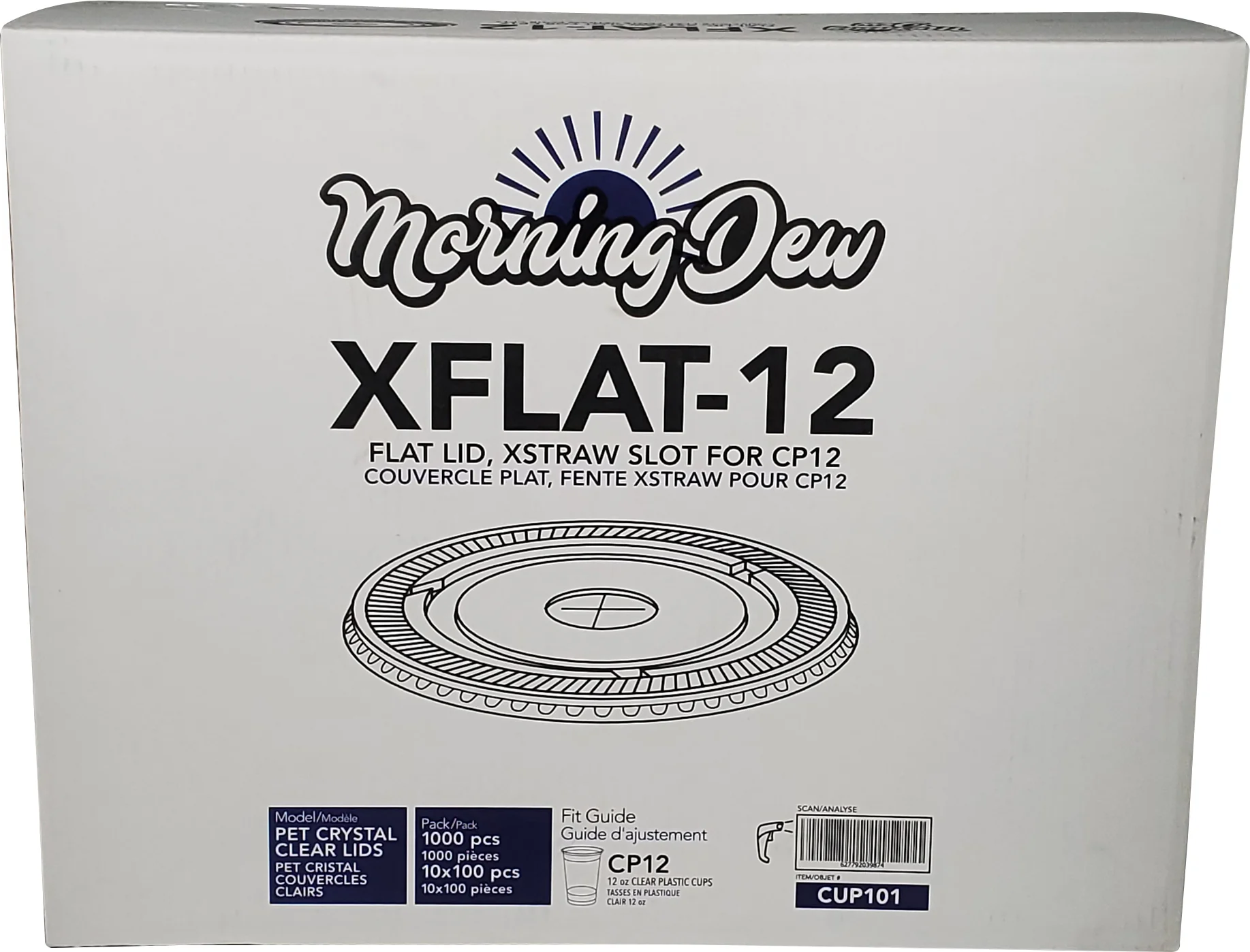 Morning Dew - X Slot Flat Lids - For 12oz Cup Only-92mm - Image 2