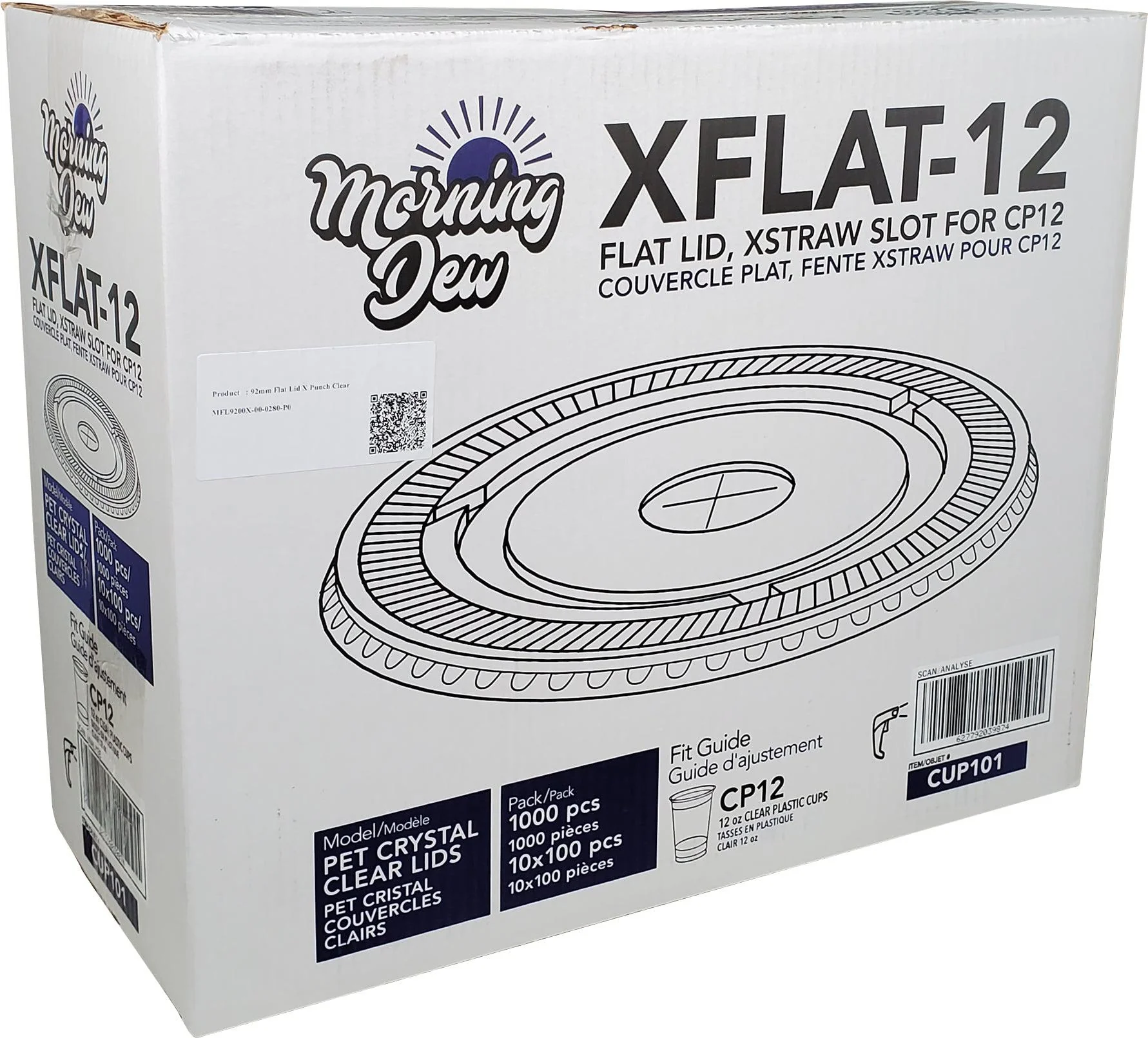 Morning Dew - X Slot Flat Lids - For 12oz Cup Only-92mm - Image 4