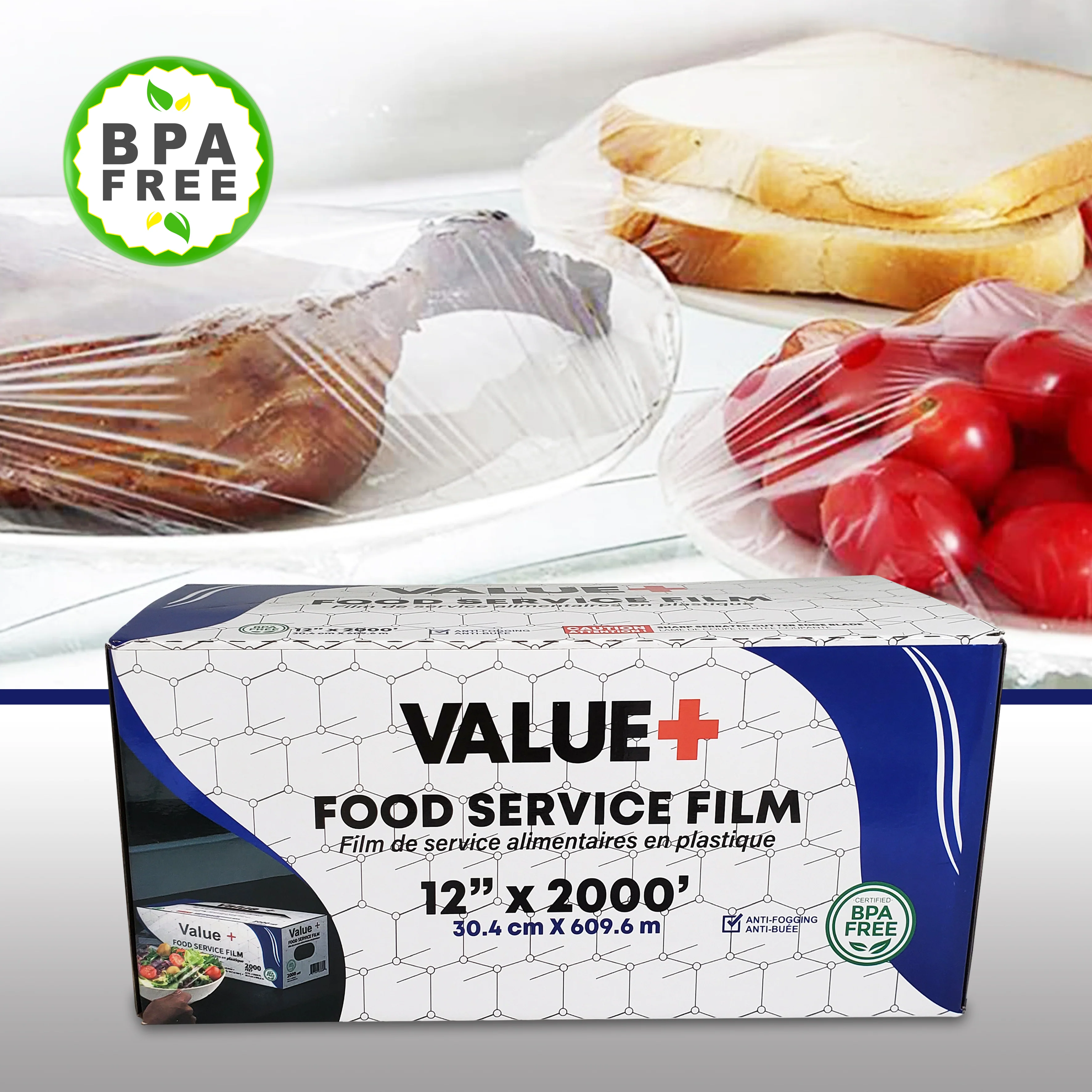 XC - Megastar - 12" x 2000' Food Service Film Wrap in Cutter Box - Image 2