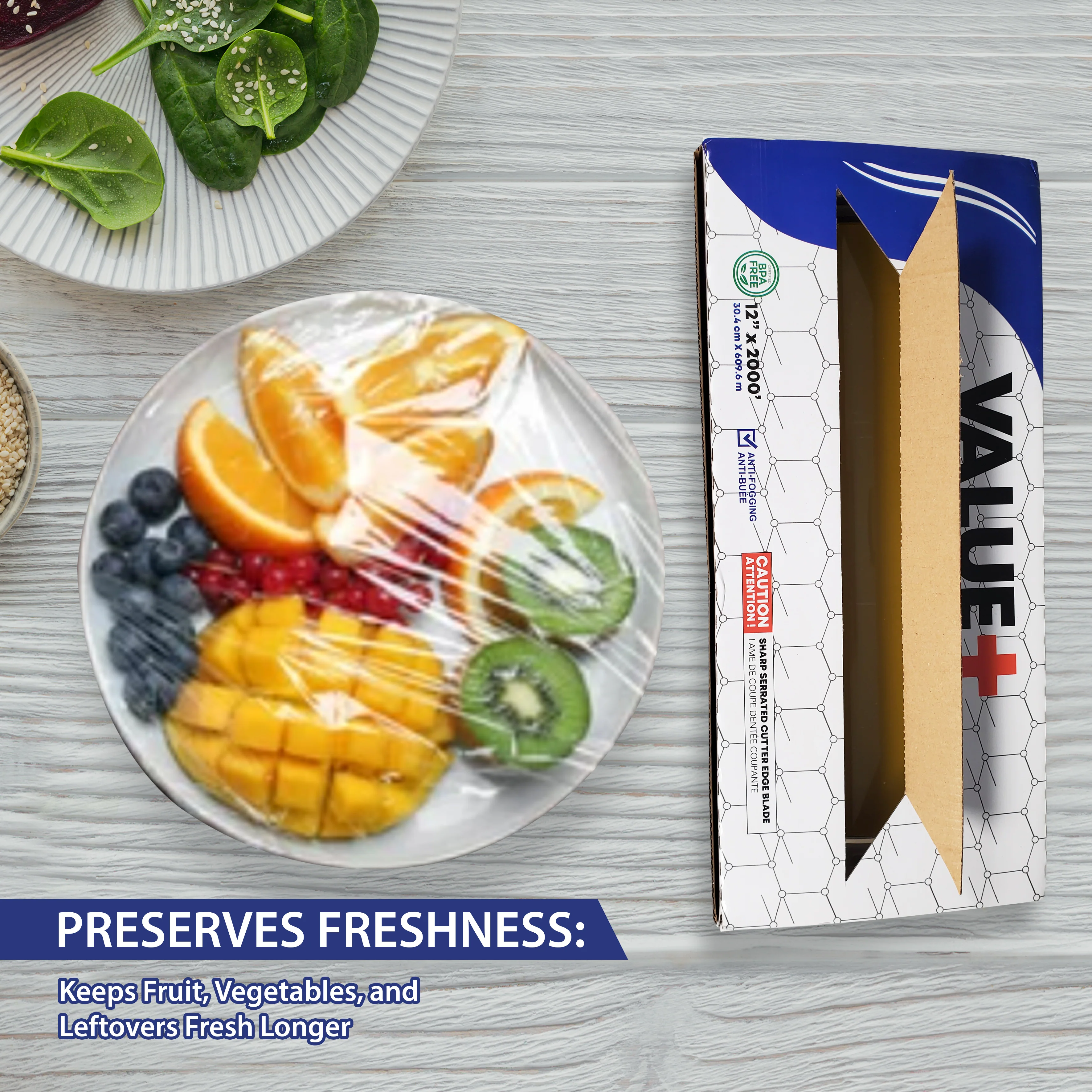 XC - Megastar - 12" x 2000' Food Service Film Wrap in Cutter Box - Image 3