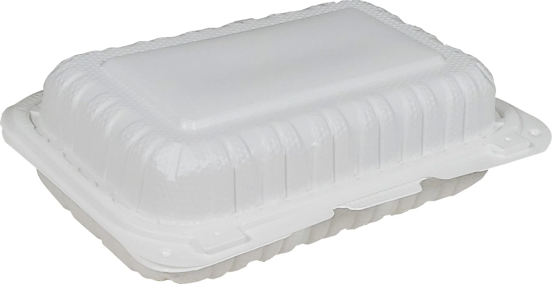 Eco-Craze - MFPP Clamshell Container - 9x6x2.6 - Double Lock - Vented - White - Image 3