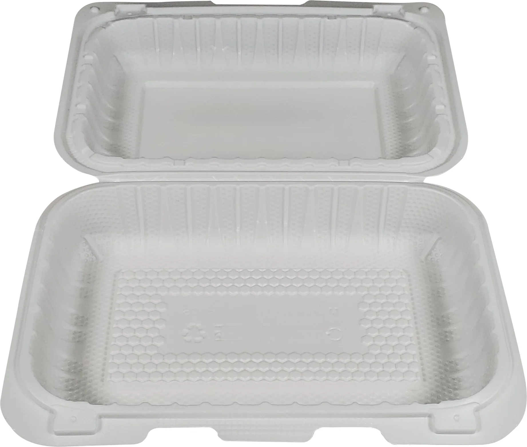 Eco-Craze - MFPP Clamshell Container - 9x6x2.6 - Double Lock - Vented - White - Image 7