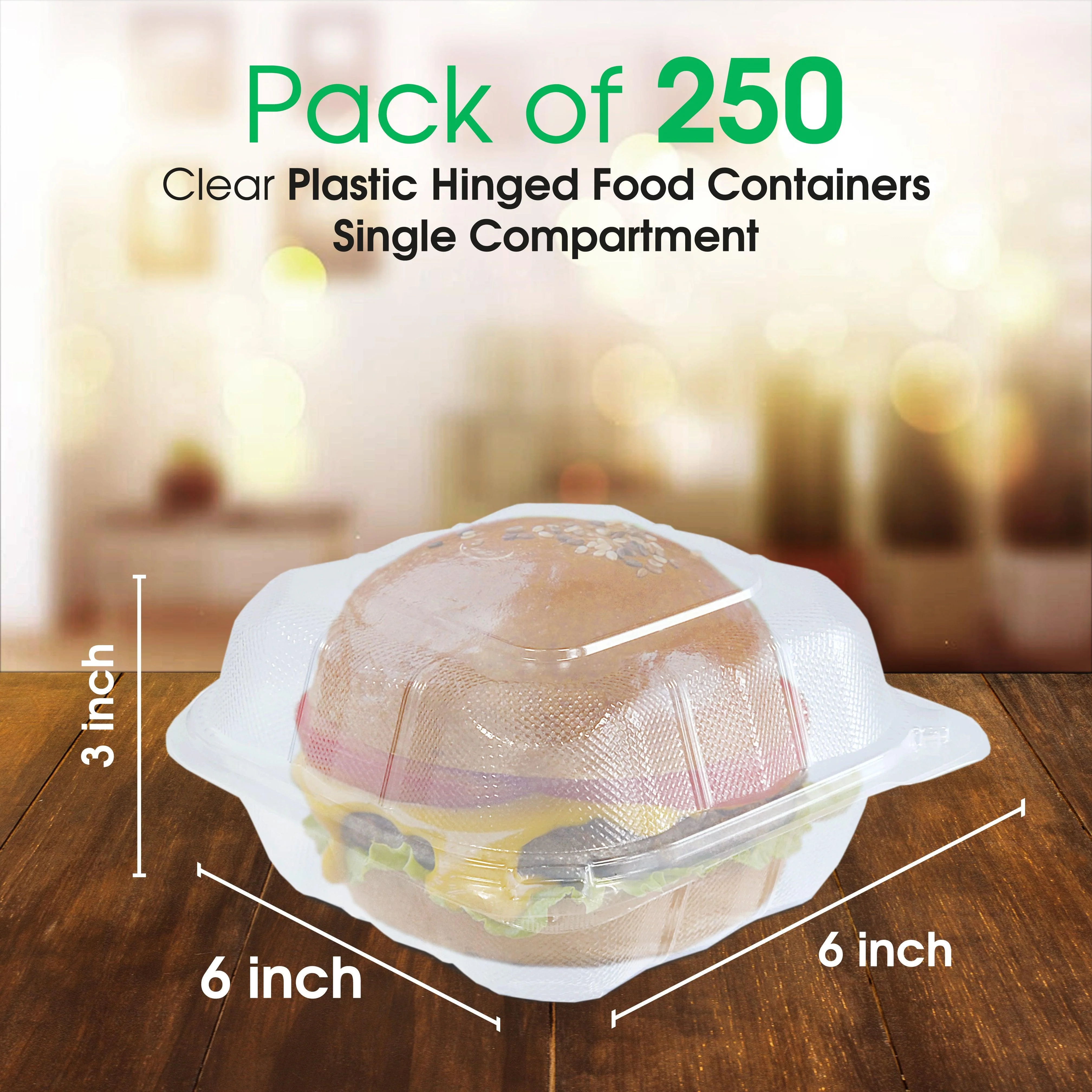 Eco-Craze MFPP Clamshell Container 9x9x2.6" 3 Compt. White - Image 5