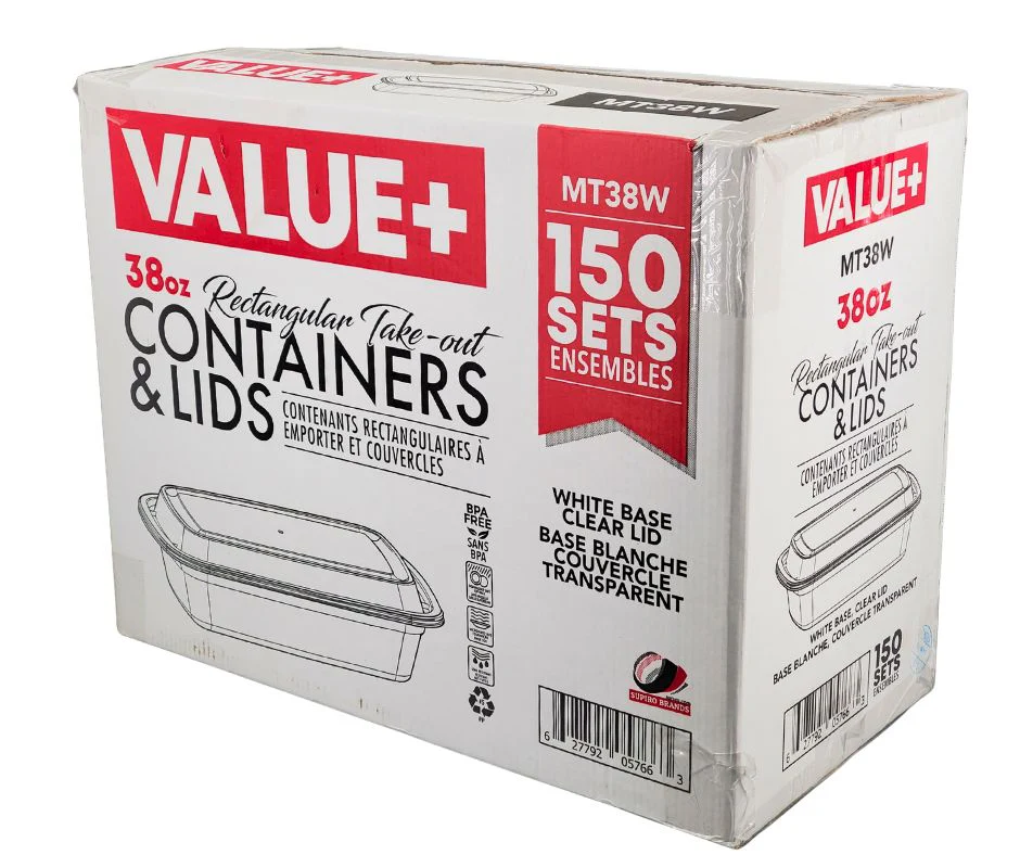 Value+ - 38oz Rectangular White Plastic Container - Image 6