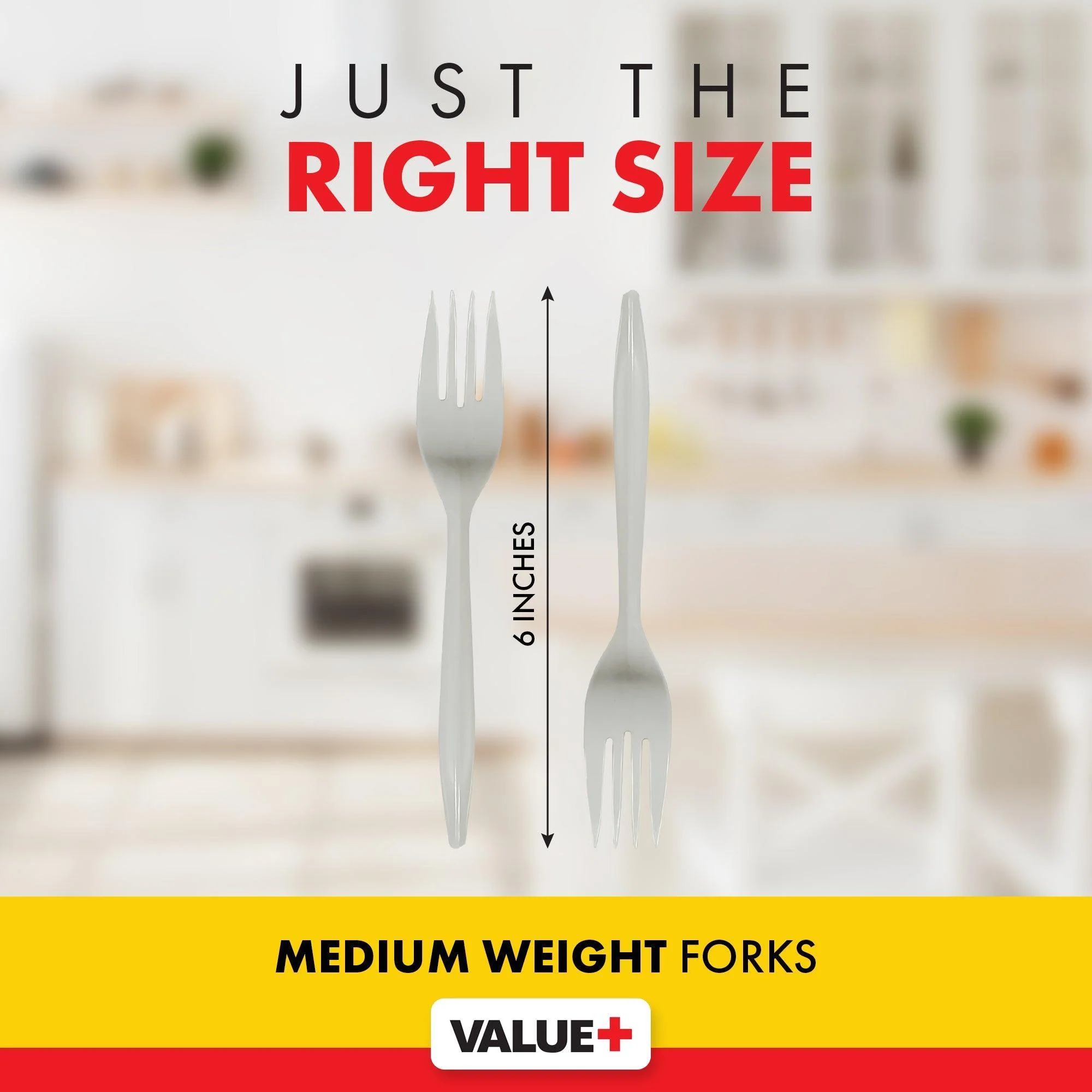 Value+ - Plastic Forks - White - Bulk - B1001 - Image 4