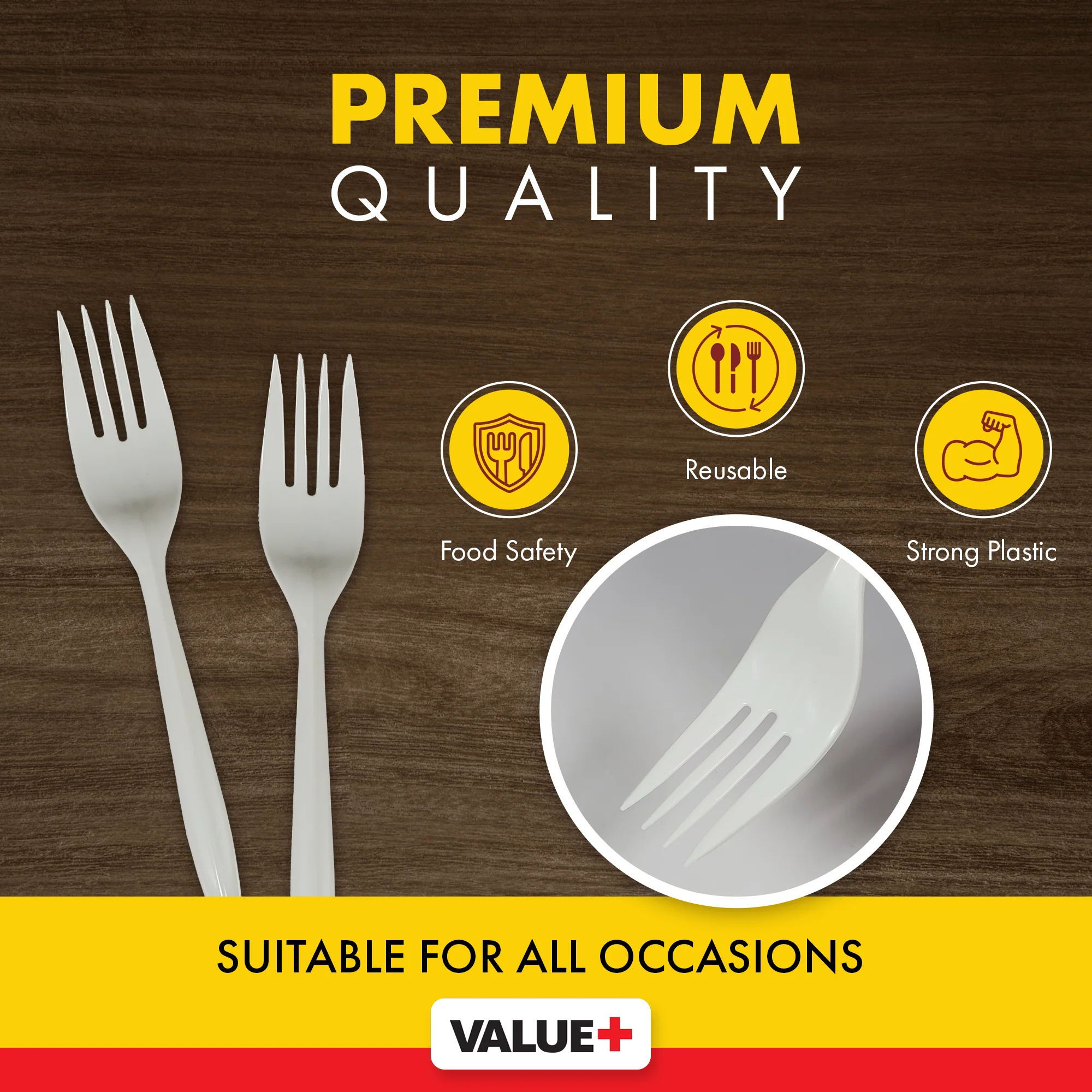 Value+ - Plastic Forks - White - Bulk - B1001 - Image 6
