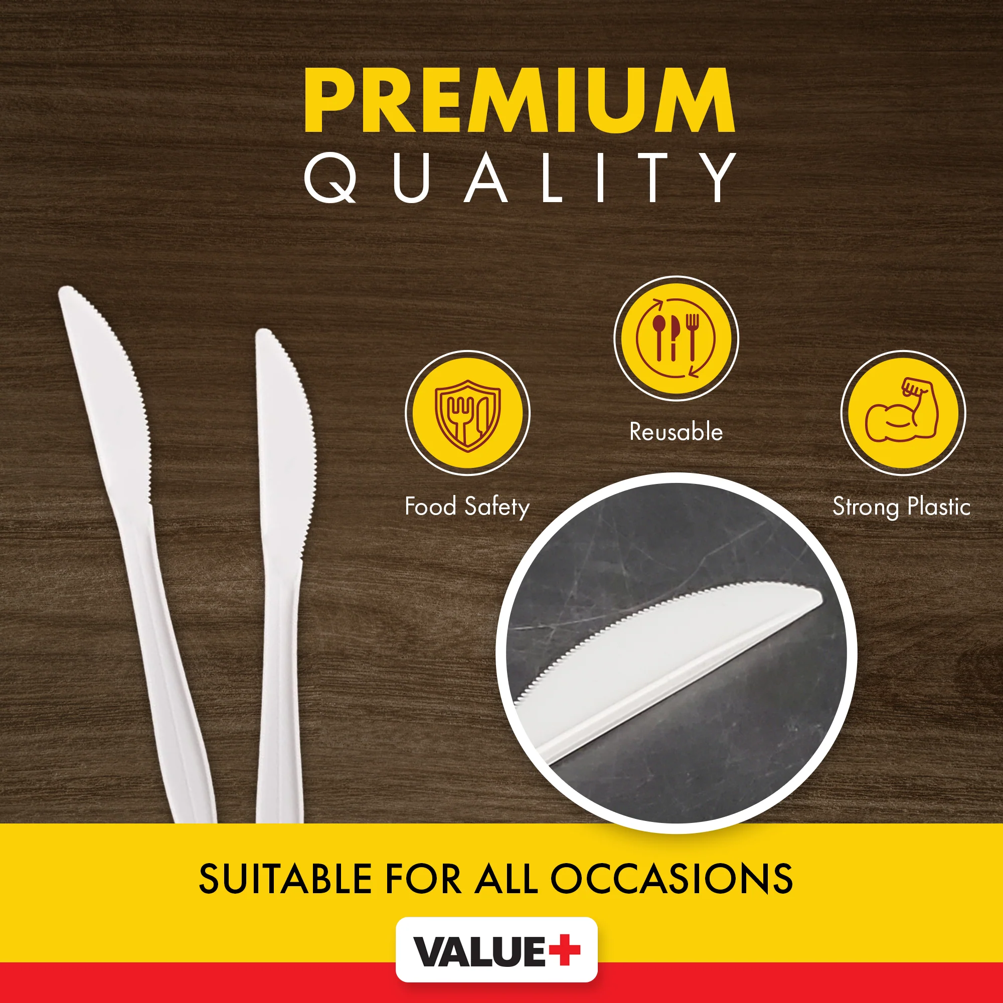 Value+ - Plastic Knife - Bulk  - B1002 - Image 6