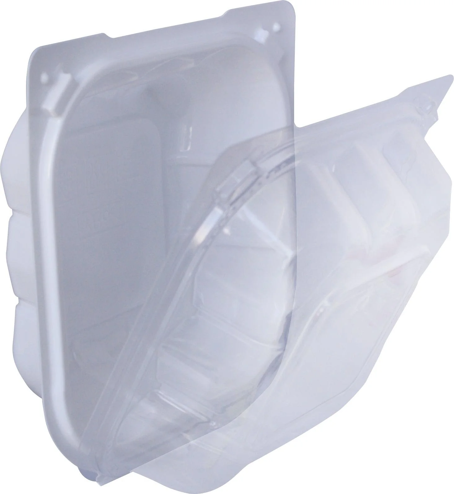 Value+ - YR661W-V- PP Hinged Cont.- 6x6x3"- White w/Clear Lid - Image 4