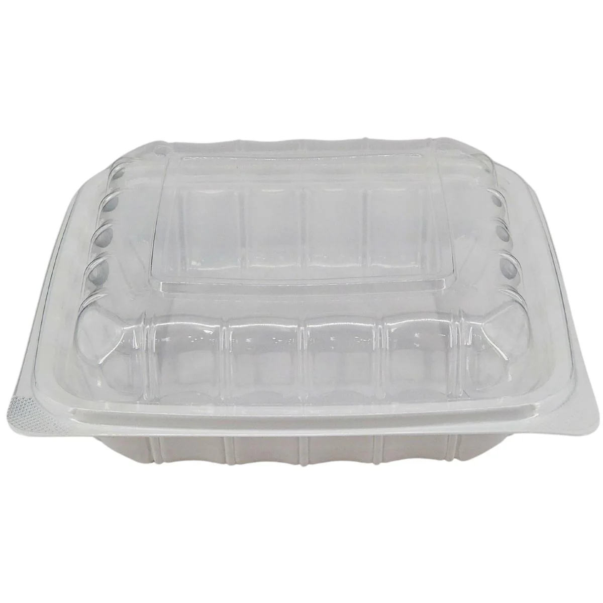 Value+ - YR881W-V - PP Hinged Cont. - 8.6x8.3x3" - White w/Clear Lid - Image 2