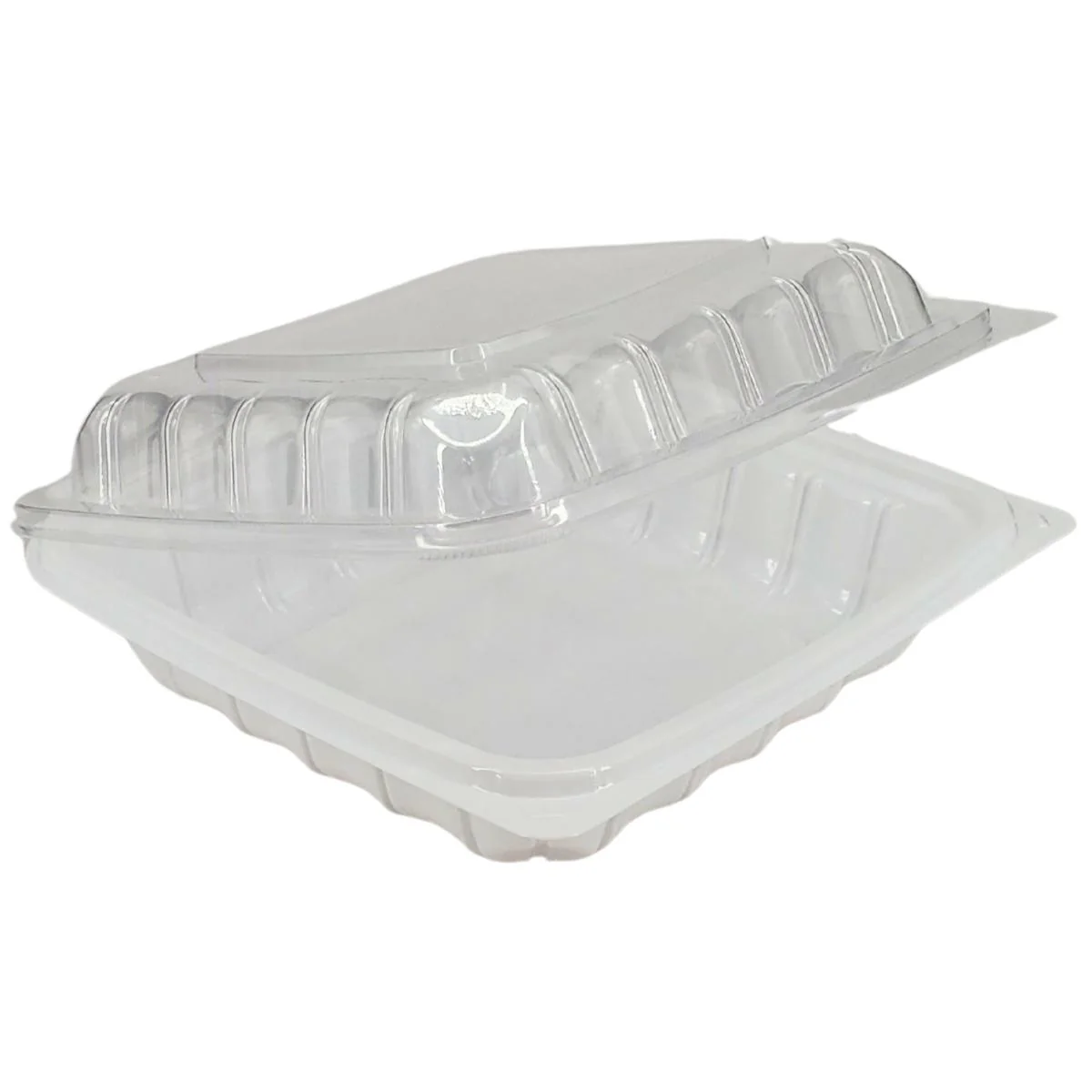 Value+ - YR881W-V - PP Hinged Cont. - 8.6x8.3x3" - White w/Clear Lid - Image 3