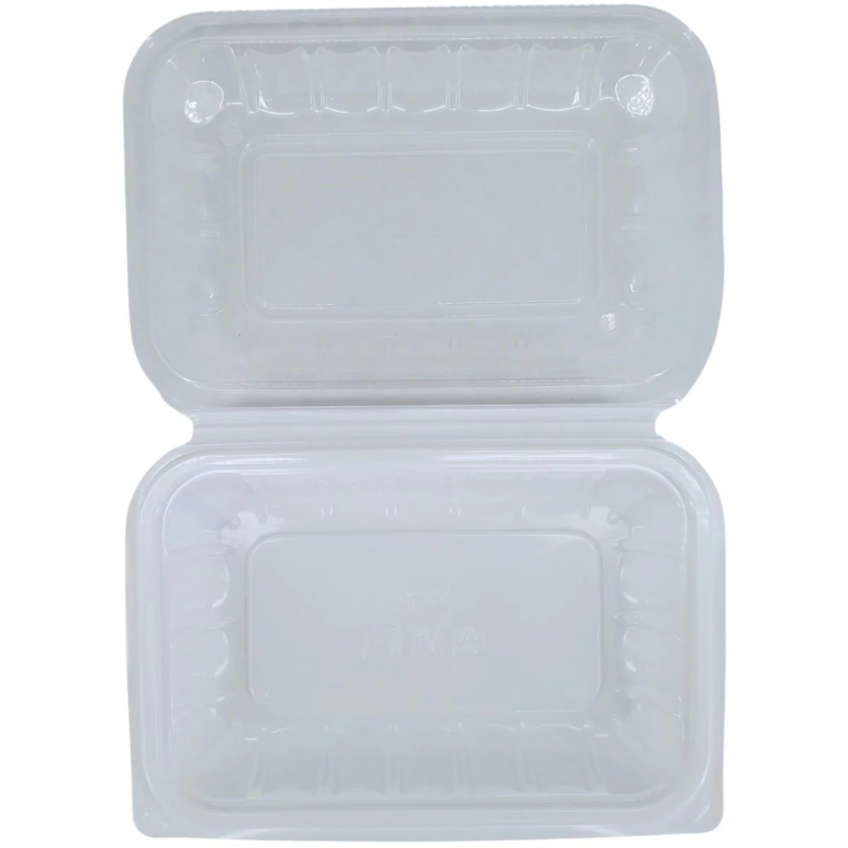 Value+ - YR961W-V - PP Hinged Cont. - 8.9x6.3x2.6" - White w/Clear Lid - Image 2