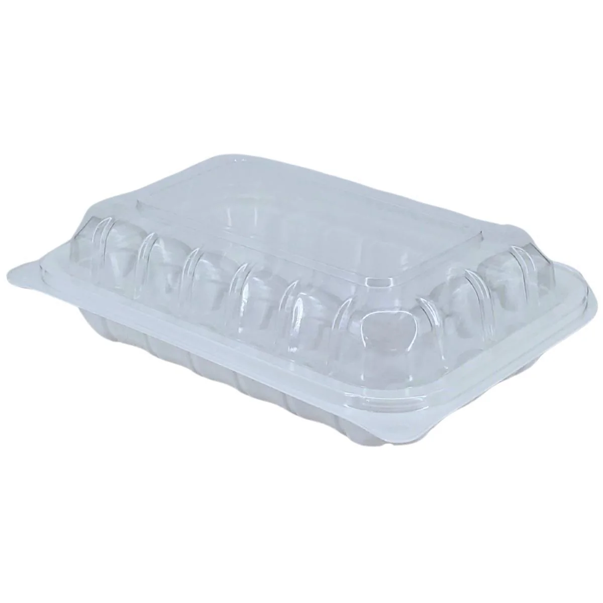 Value+ - YR961W-V - PP Hinged Cont. - 8.9x6.3x2.6" - White w/Clear Lid - Image 5