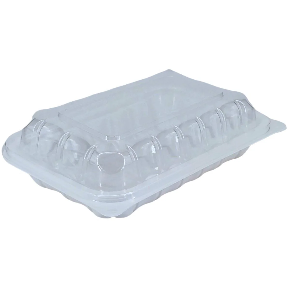 Value+ - YR961W-V - PP Hinged Cont. - 8.9x6.3x2.6" - White w/Clear Lid - Image 6