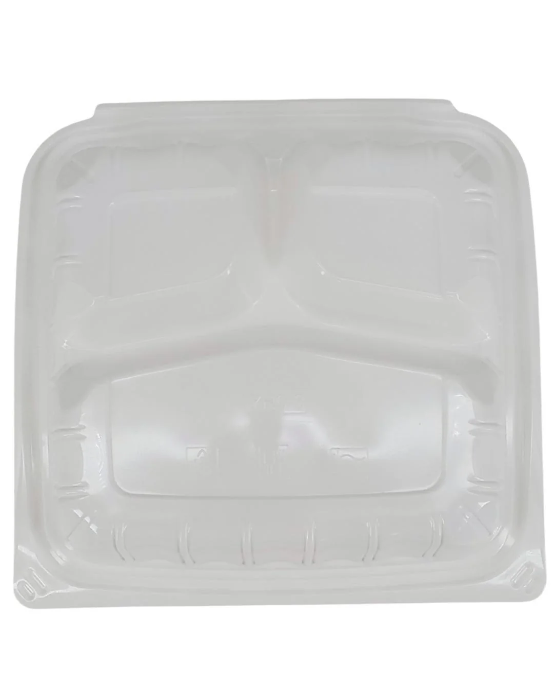 Value+ - YR993W-V - PP Hinged Cont. - 9.3x9x3"- 3 Comt.- White w/Clear Lid - Image 3