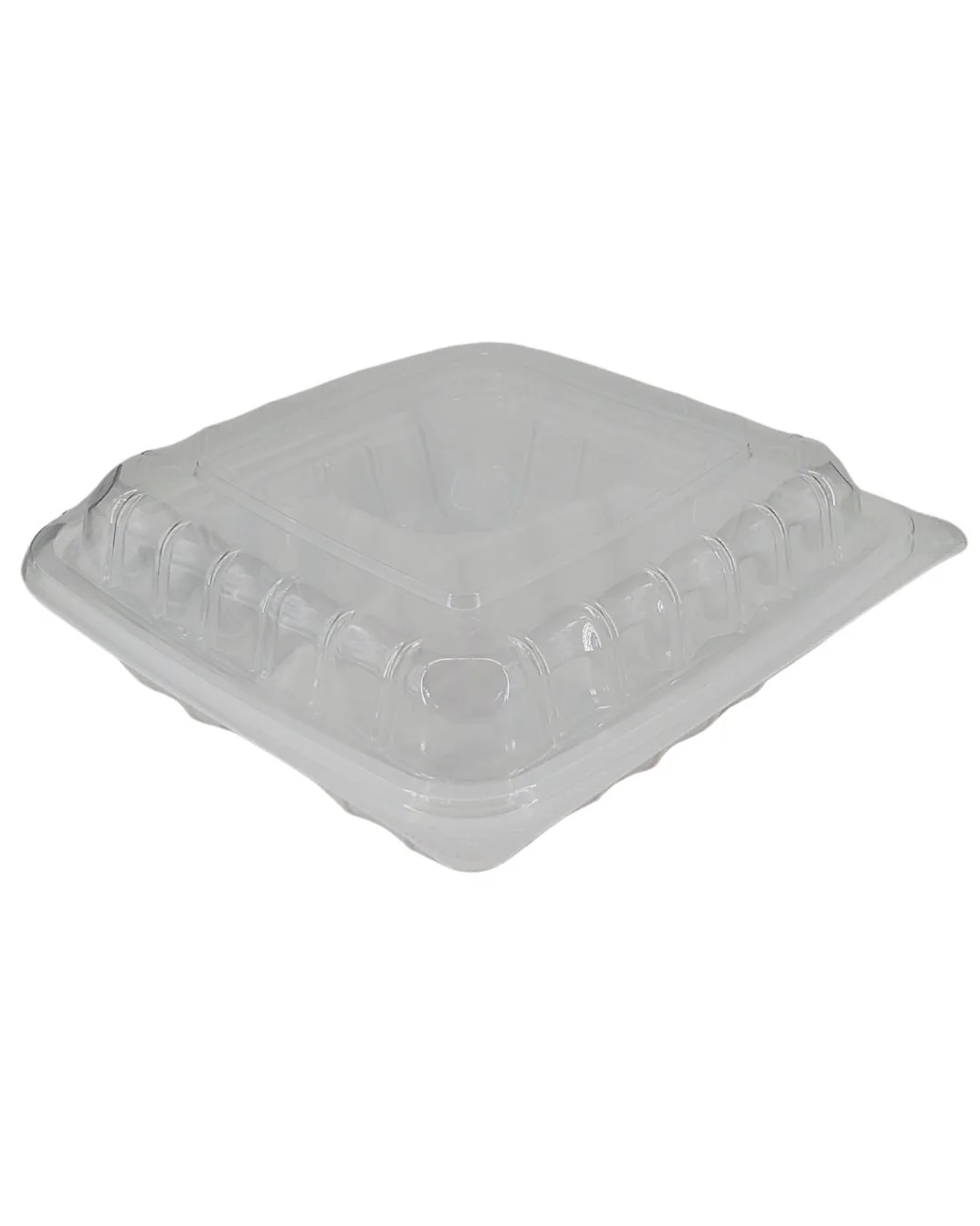 Value+ - YR993W-V - PP Hinged Cont. - 9.3x9x3"- 3 Comt.- White w/Clear Lid - Image 4