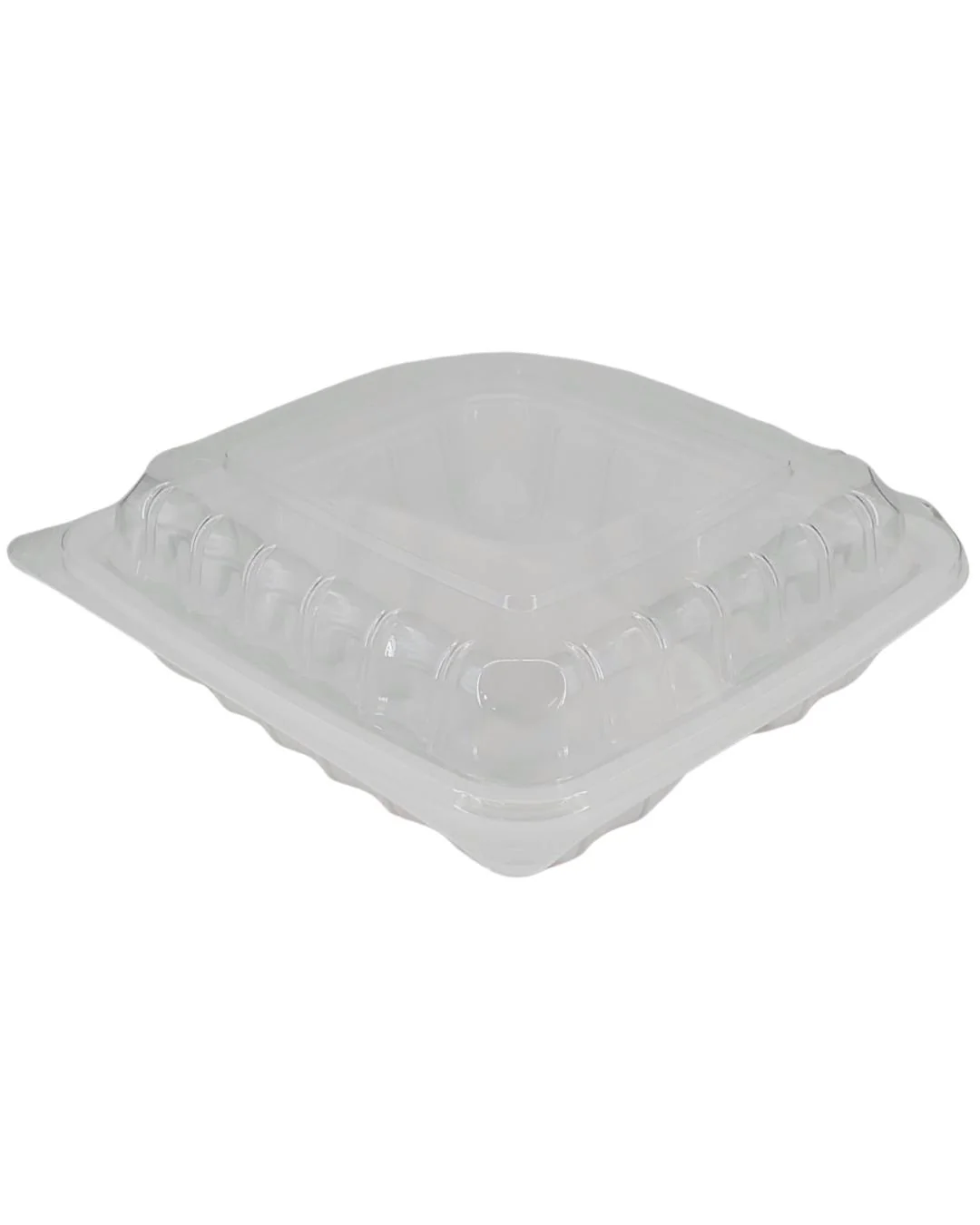 Value+ - YR993W-V - PP Hinged Cont. - 9.3x9x3"- 3 Comt.- White w/Clear Lid - Image 5