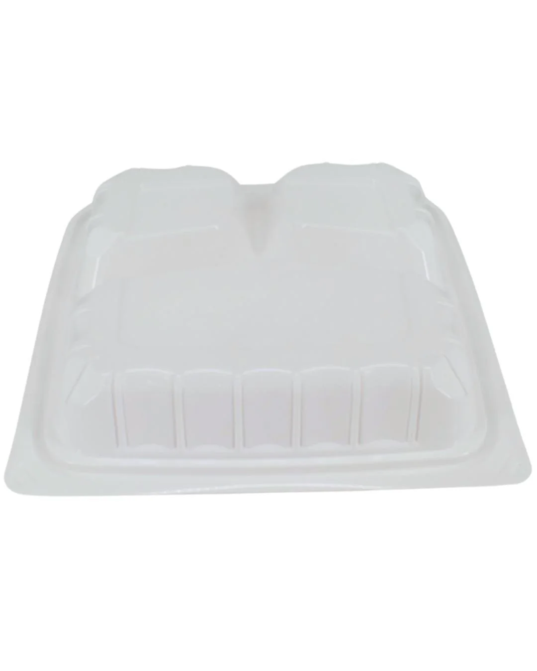 Value+ - YR993W-V - PP Hinged Cont. - 9.3x9x3"- 3 Comt.- White w/Clear Lid - Image 6