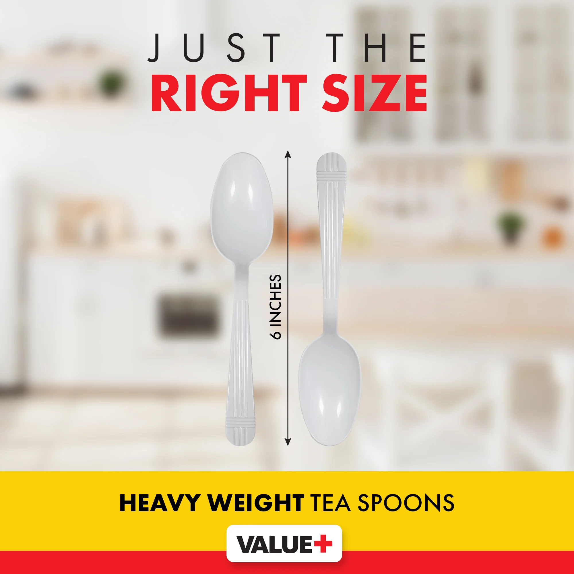 Value+ - Heavy - Plastic Tea Spoons - White - Retail Pack - RP2003 - Image 4