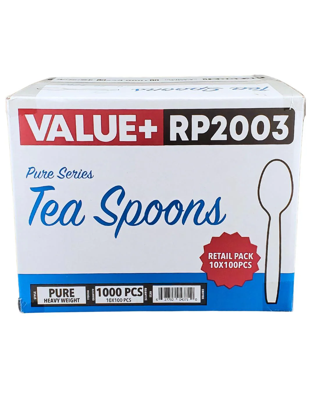 Value+ - Heavy - Plastic Tea Spoons - White - Retail Pack - RP2003 - Image 5
