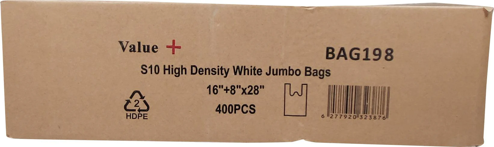 Value+ - S10 Jumbo High Density - White Shopping Bags - Image 2