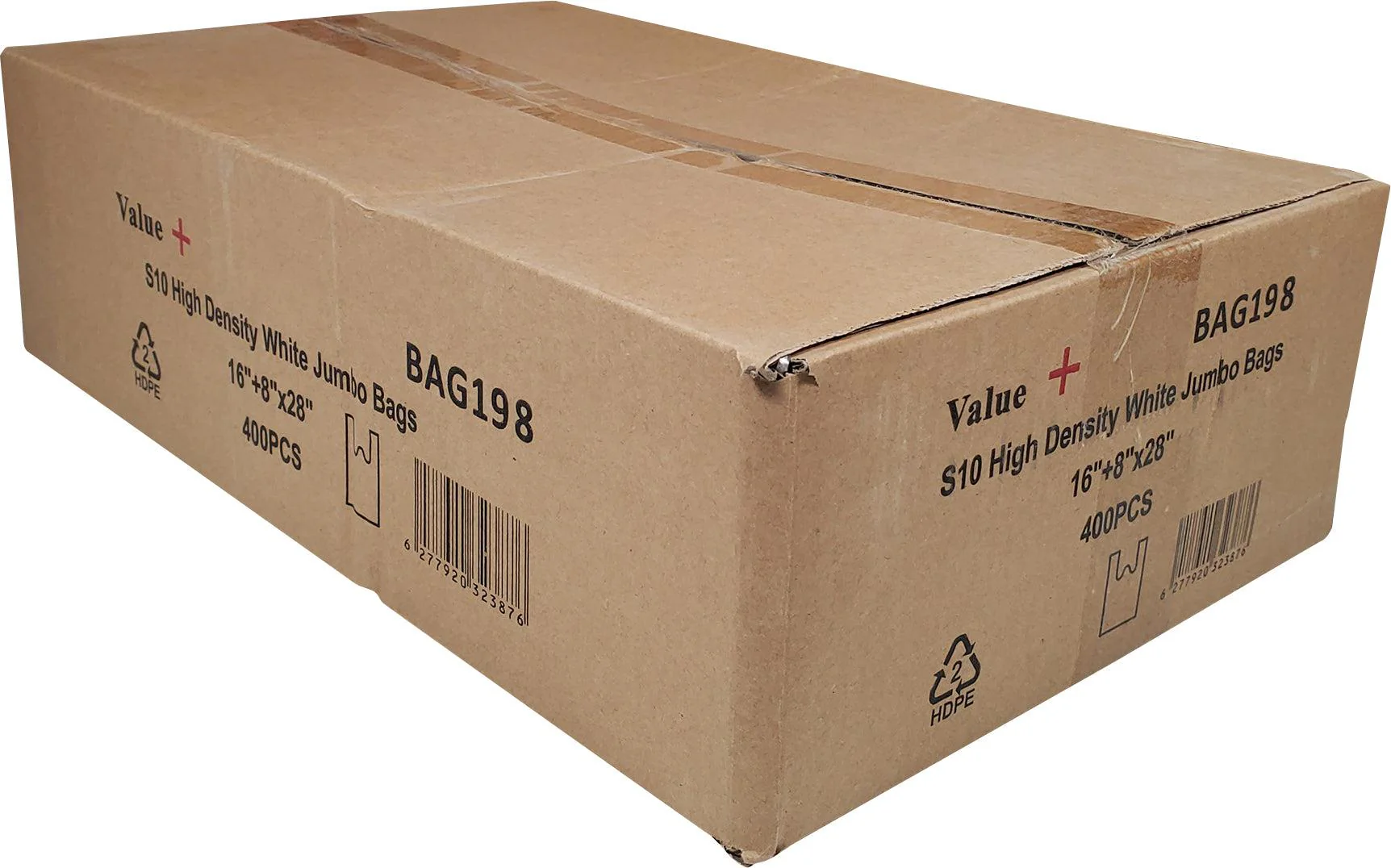 Value+ - S10 Jumbo High Density - White Shopping Bags - Image 3
