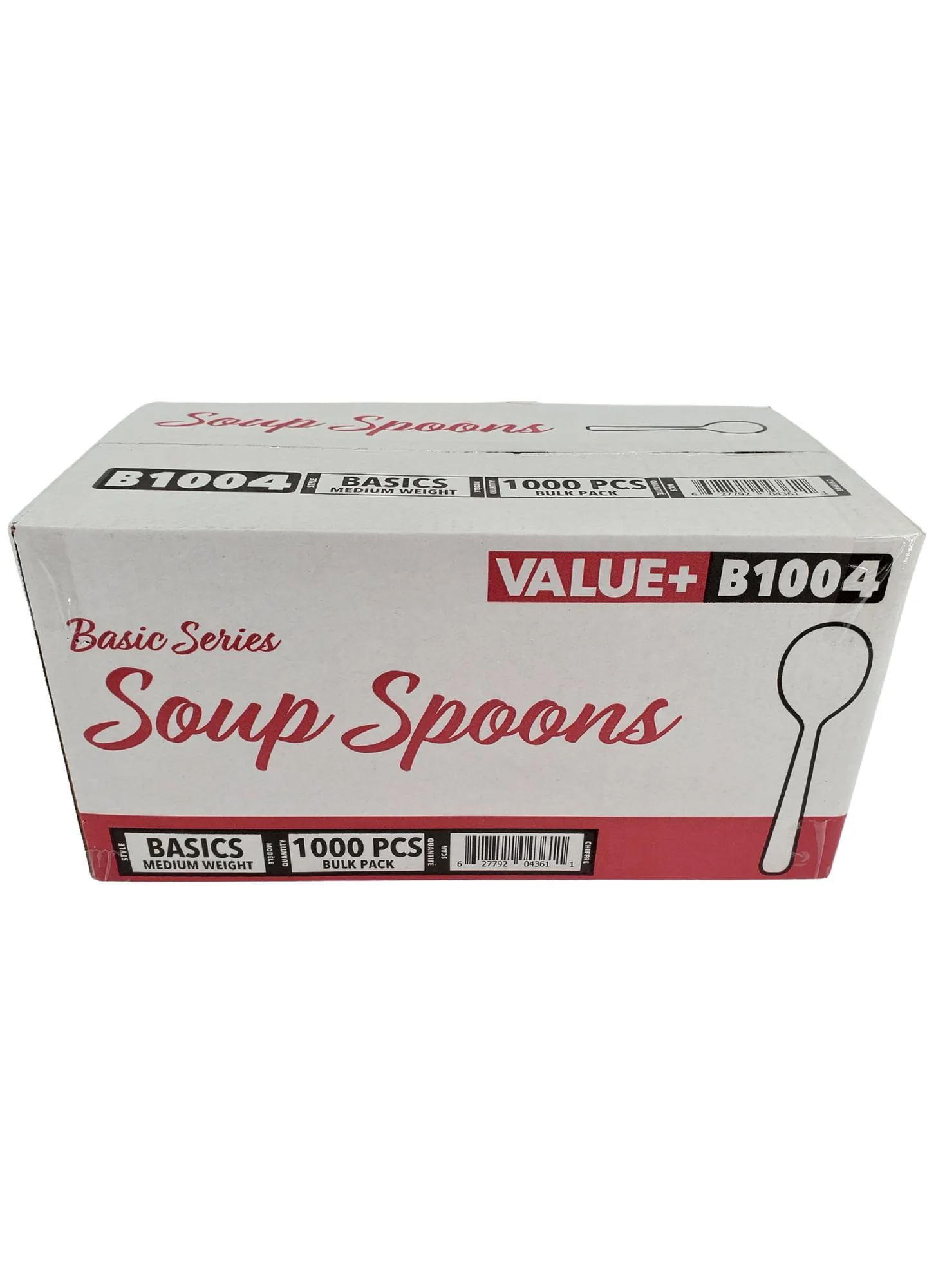 Value+ - Plastic Soup Spoons - White - Bulk - B1004 - Image 10