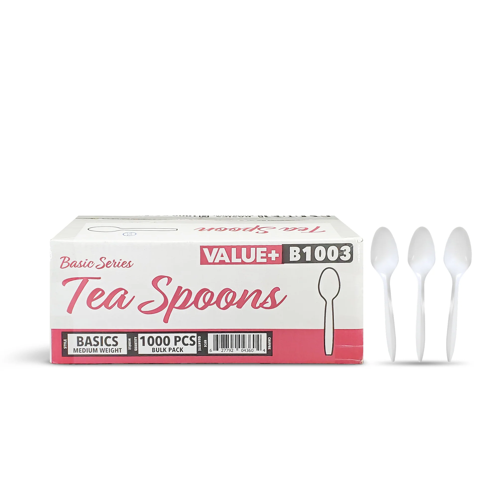 Value+ - Tea Spoon - White - Bulk - B1003 - Image 3