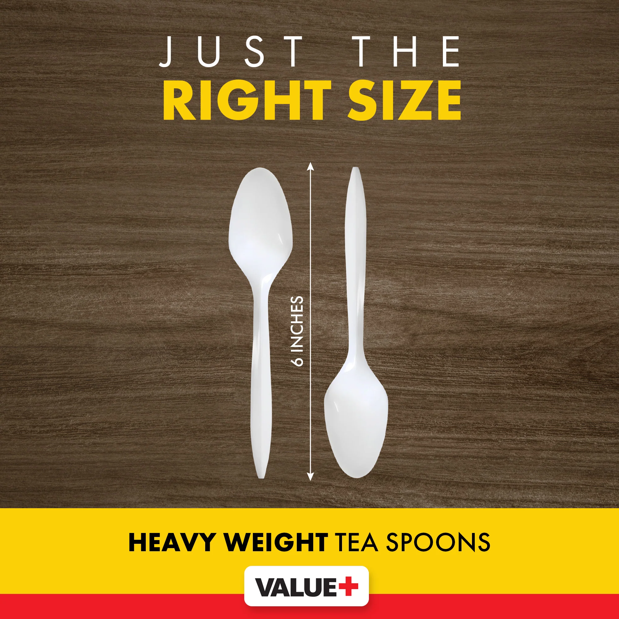Value+ - Tea Spoon - White - Bulk - B1003 - Image 4