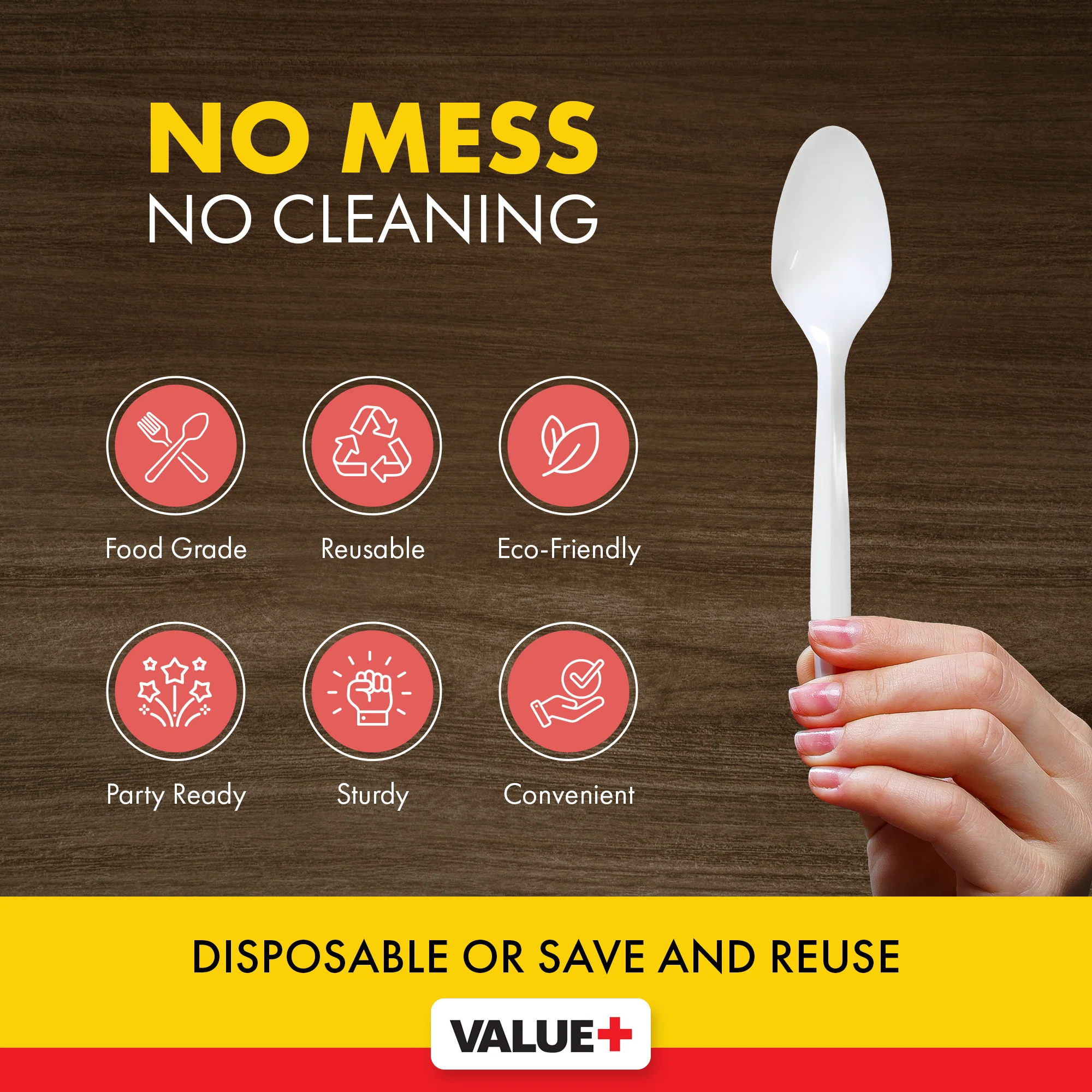Value+ - Tea Spoon - White - Bulk - B1003 - Image 7
