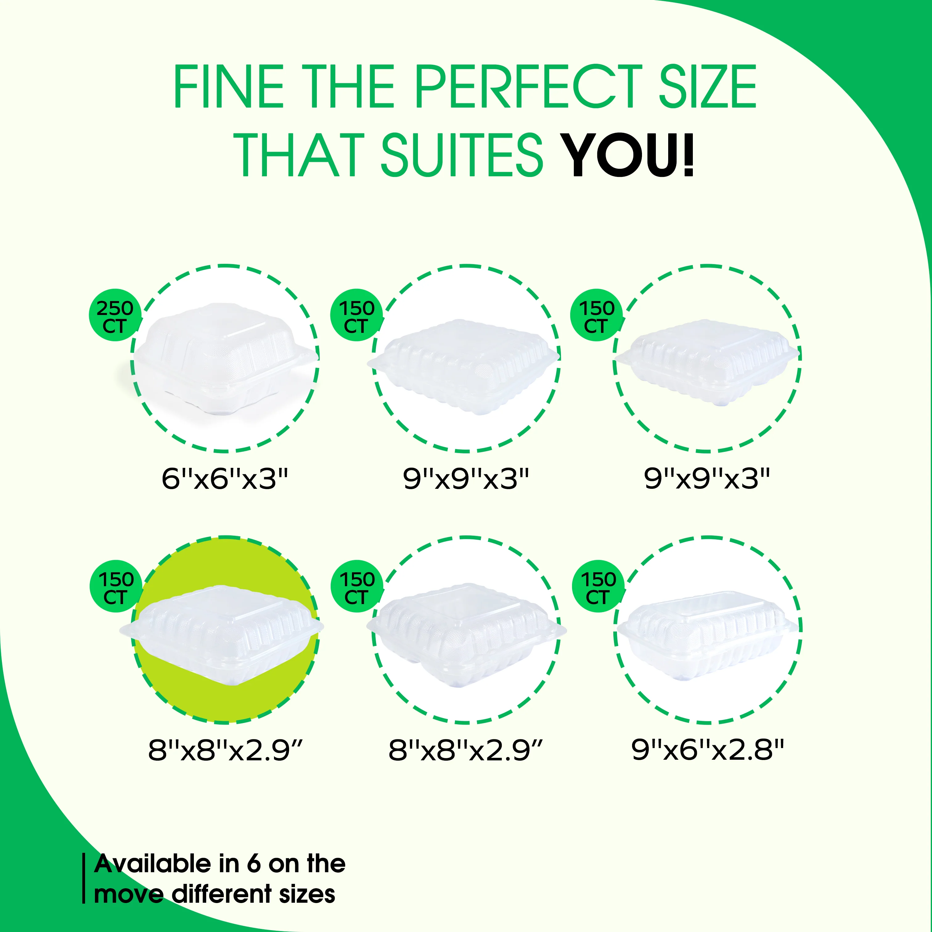 Value+ - PP - Premium Food Container - 8x8x3" - 1 Compt. - Clear - Image 3