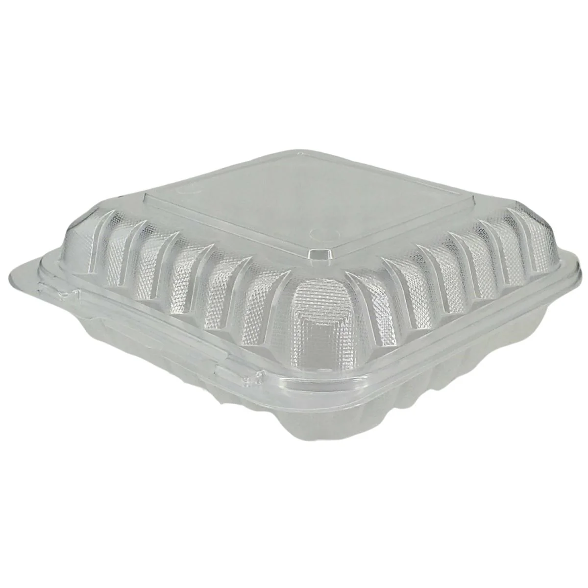 Value+ - PP-883C-VH Premium Food Container 8x8x2.9"  3 Compt. Clear - Image 2