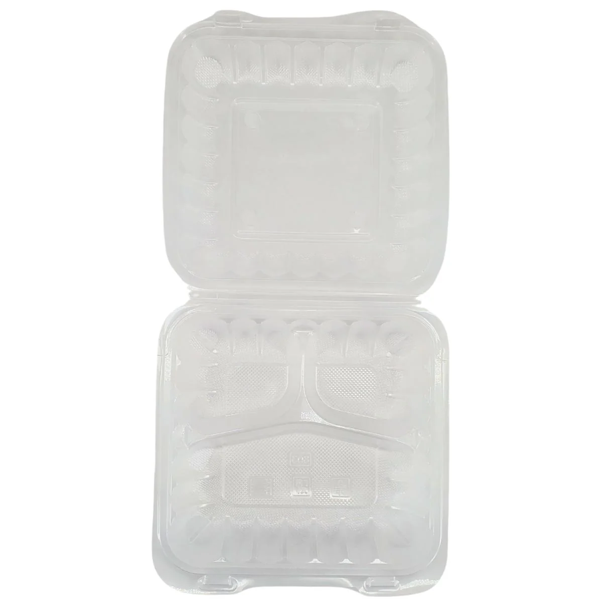 Value+ - PP-883C-VH Premium Food Container 8x8x2.9"  3 Compt. Clear - Image 4