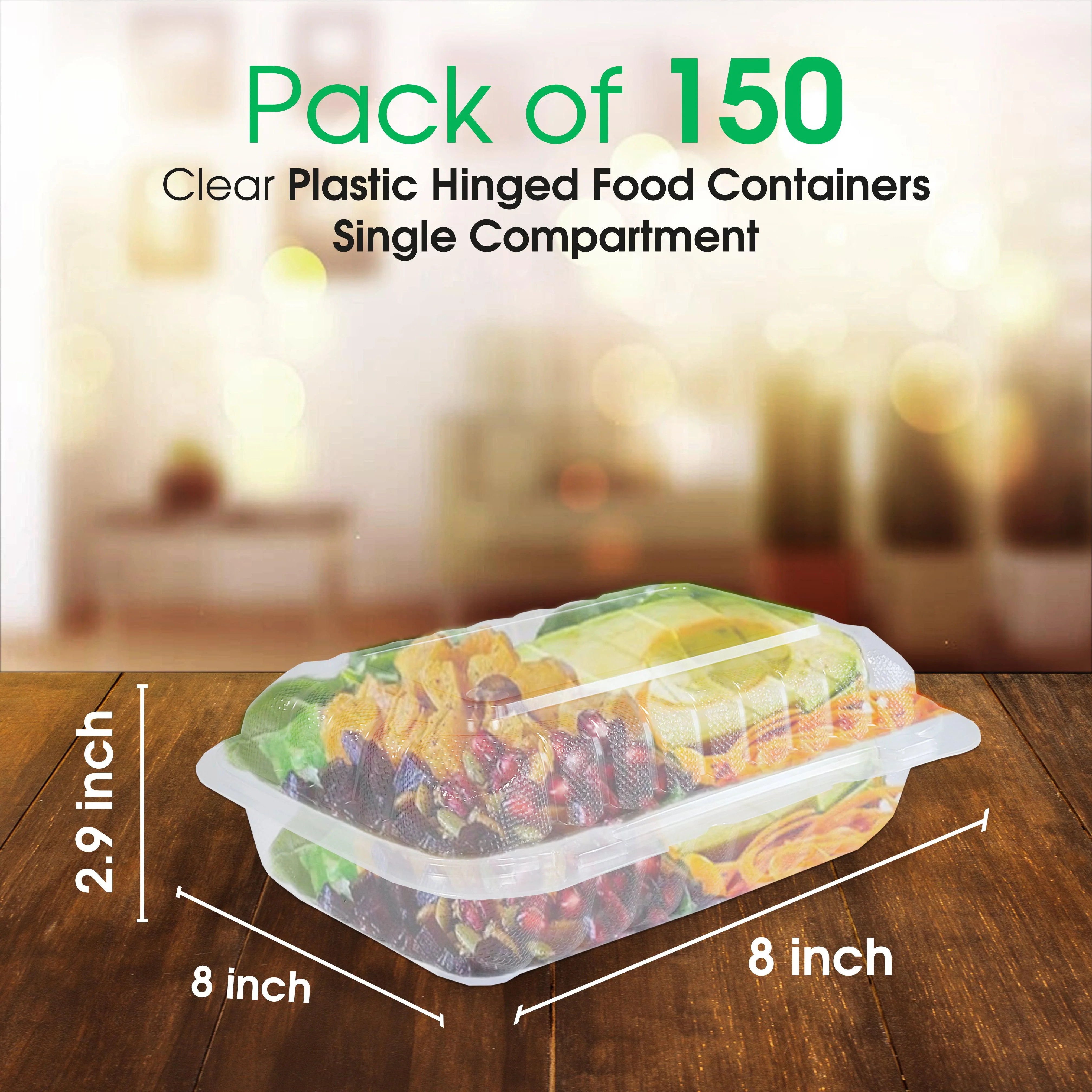 Value+ - PP961C-VH - PP Hinged Cont. - 9x6x2.8" - Clear - Image 2