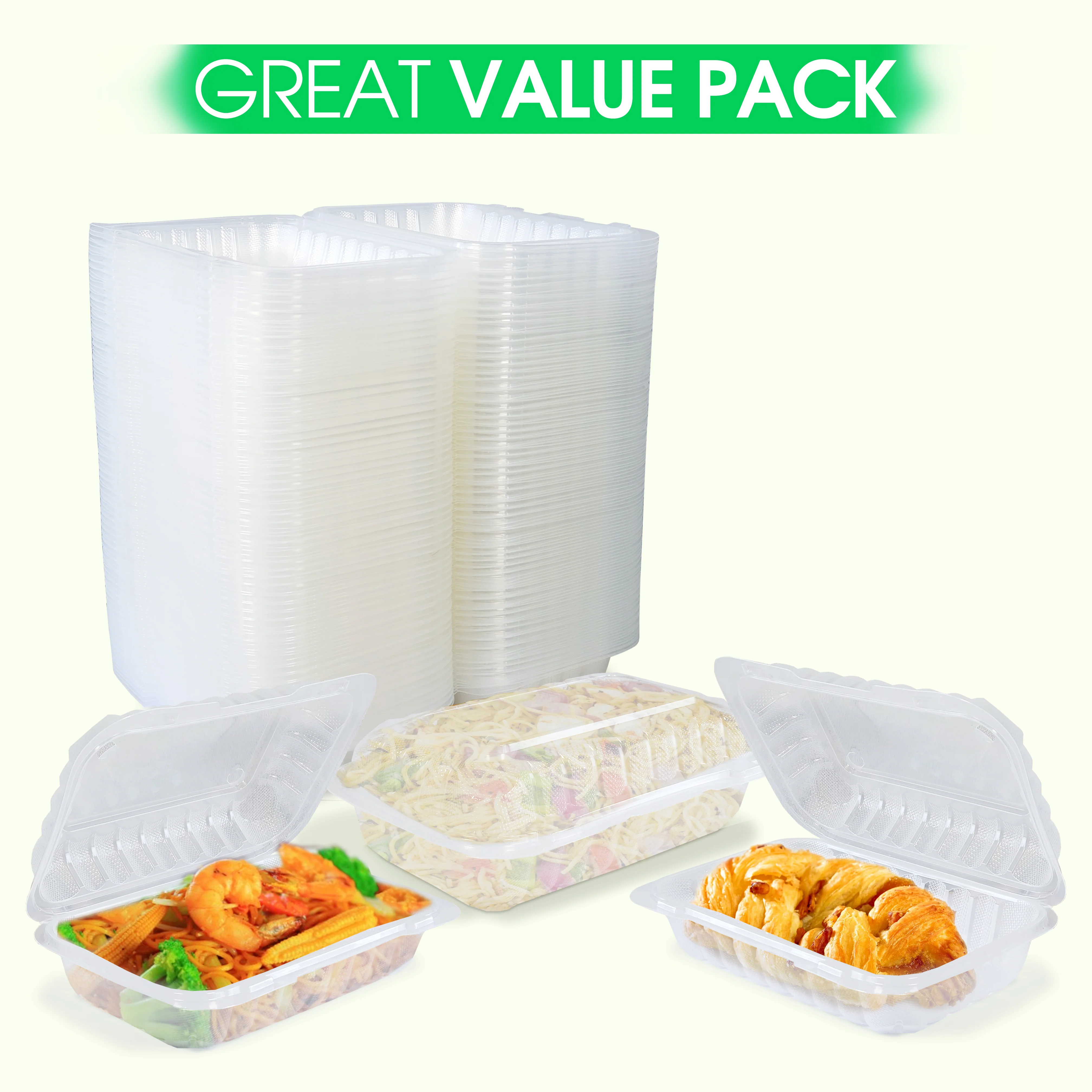 Value+ - PP961C-VH - PP Hinged Cont. - 9x6x2.8" - Clear - Image 5