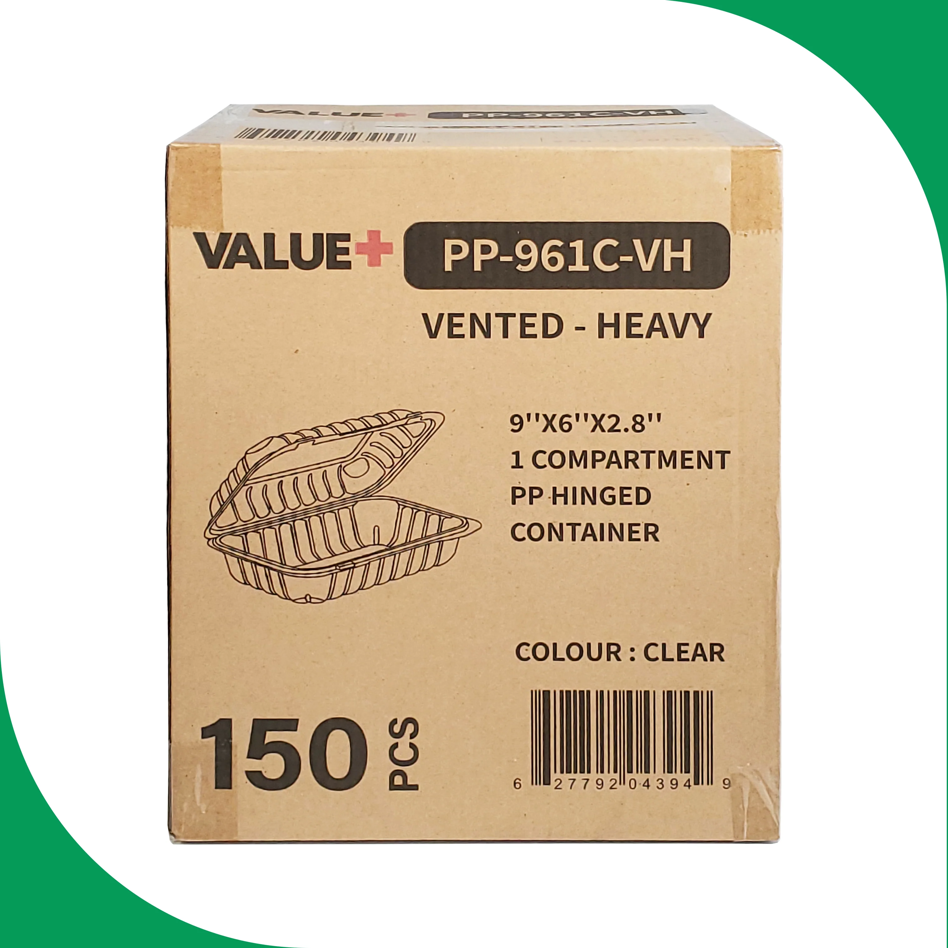 Value+ - PP961C-VH - PP Hinged Cont. - 9x6x2.8" - Clear - Image 7