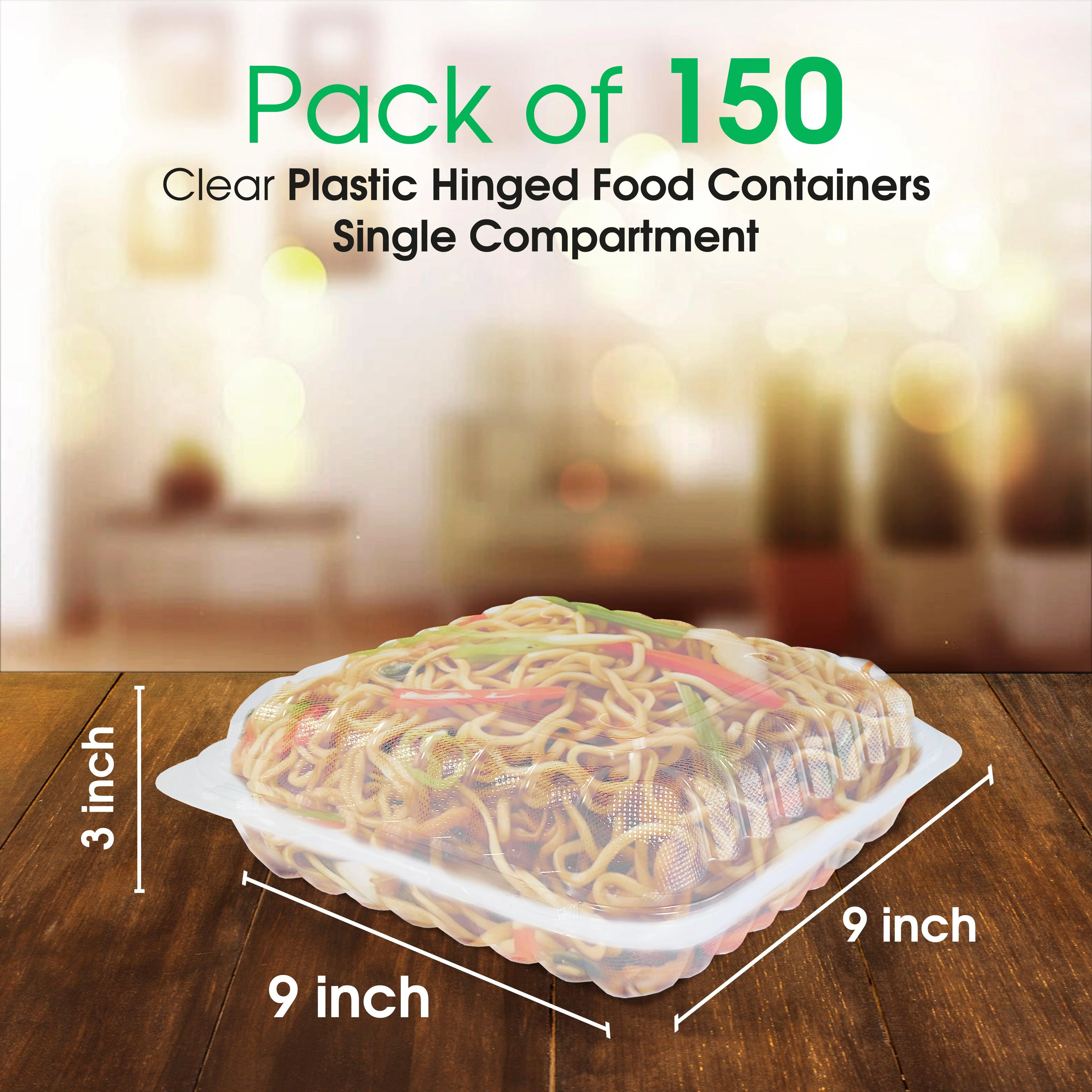 Value+ - PP-991C-VH - PP Hinged Cont. - 9x9x3" - Clear - Image 2