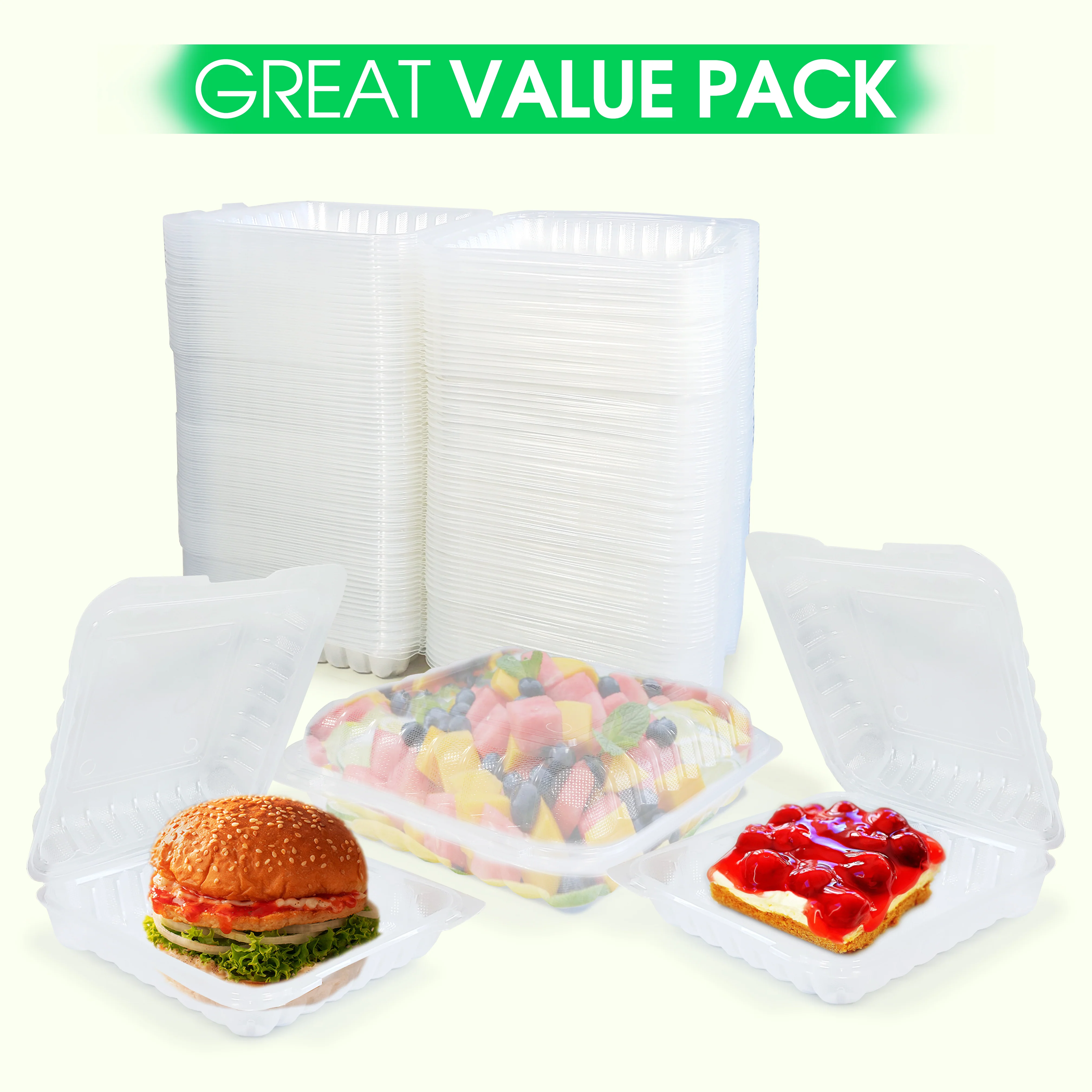 Value+ - PP-991C-VH - PP Hinged Cont. - 9x9x3" - Clear - Image 5