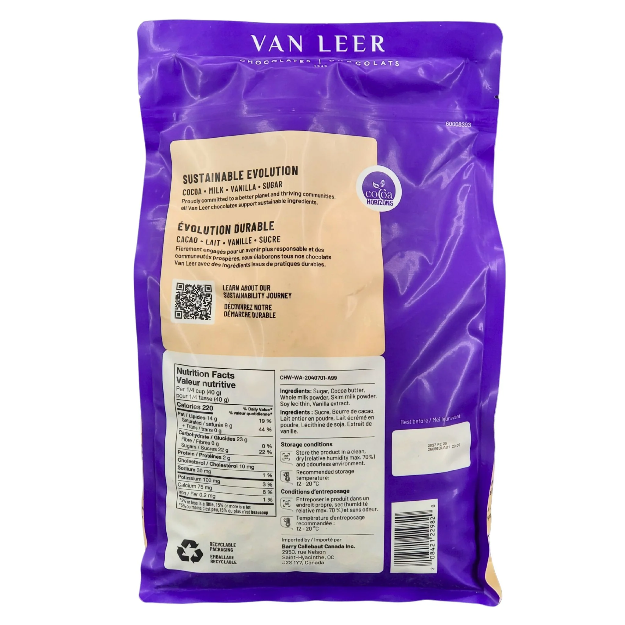 Van Leer - White Chocolate - 2.5kg - Image 4